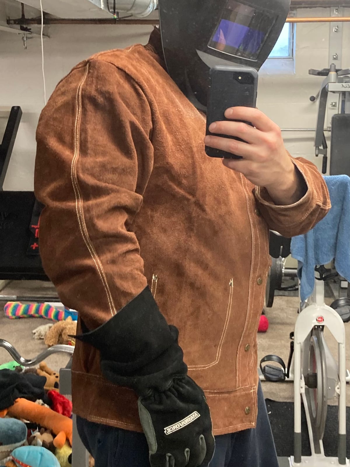 YESWELDER Leather Welding Jacket | Heavy Duty Heat Flame Resistant for Men Women welder jacket Welding Coat customer photo 2
