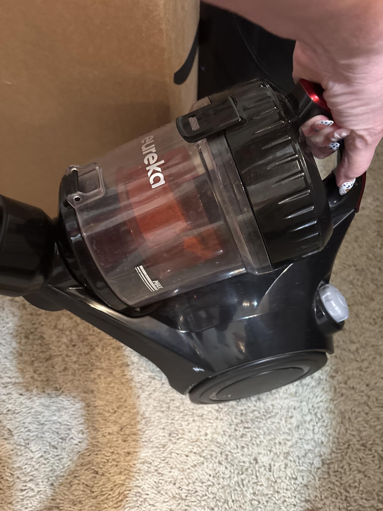 Eureka Bagless Canister Vacuum Cleaner, Lightweight Vacuum for Home, Red | NEN110D WhirlWind customer photo 2