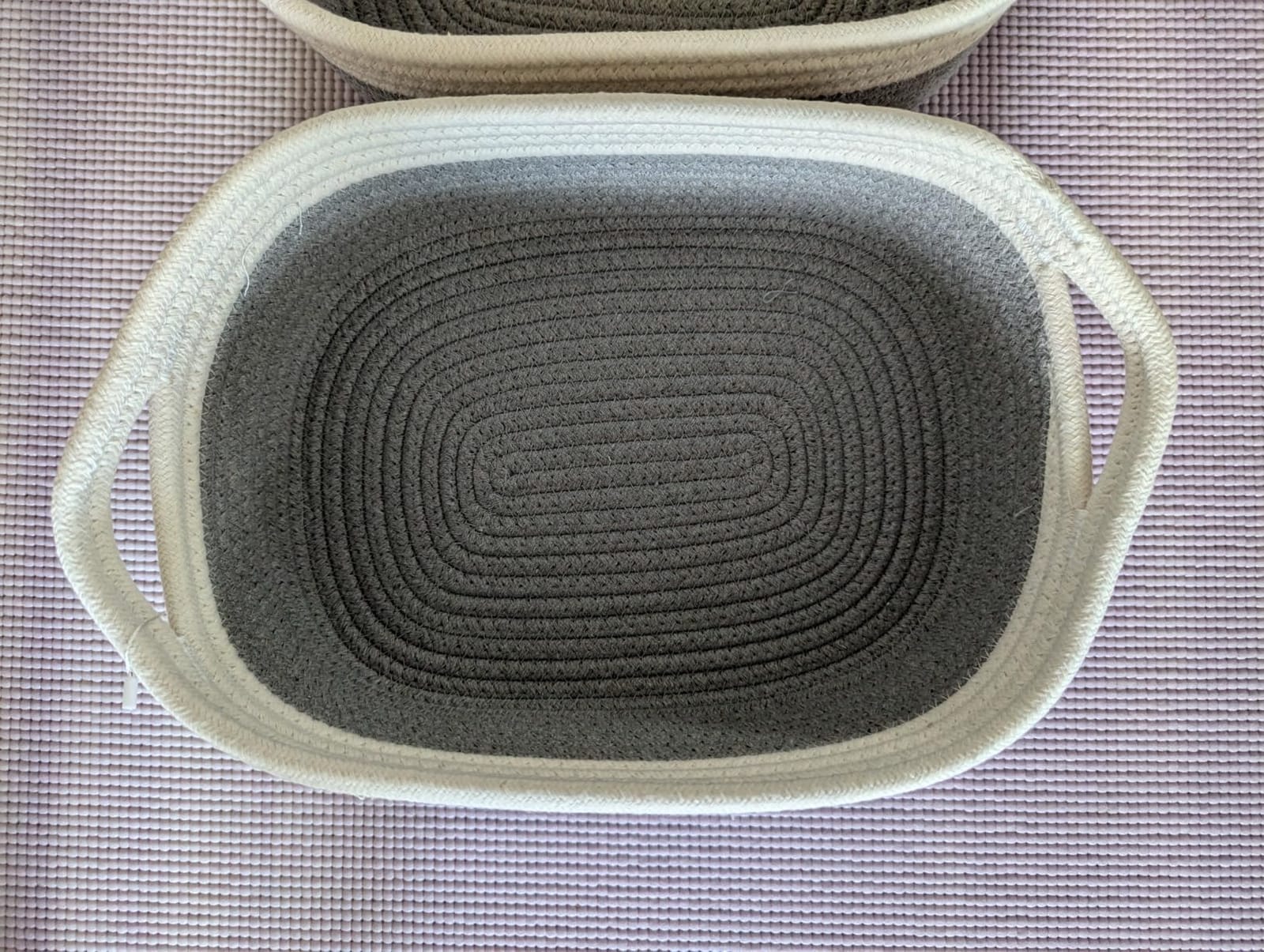 NaturalCozy 5-Piece Rectangle Storage Basket Set- Natural Cotton Rope Woven for Organizing! Small Basket for Montessori, Baby Nursery, Dog Toy Baskets, Cat Toy Box, Bathroom Organization Bin customer photo 2