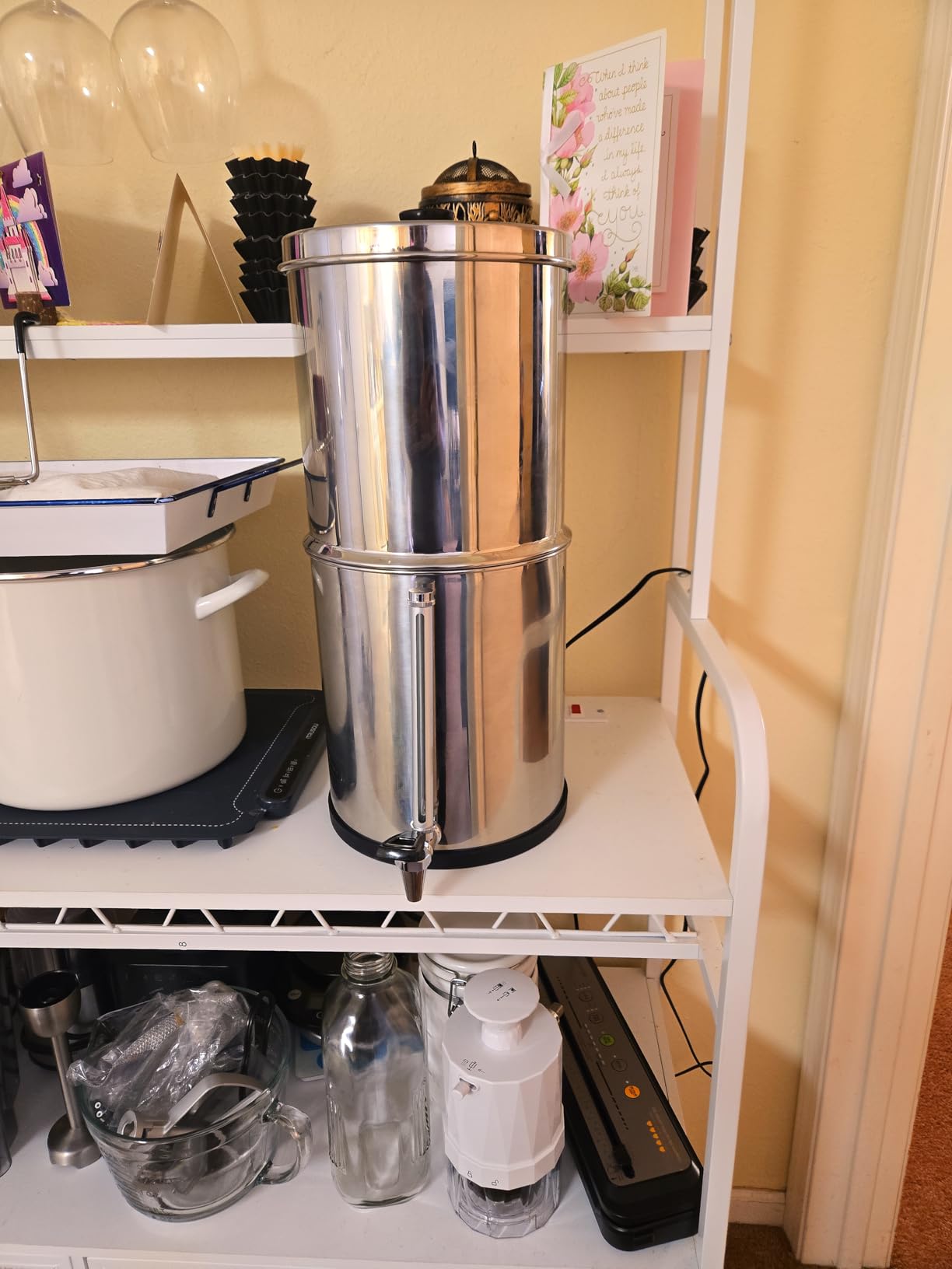 Purewell 3-Stage 0.01μm Ultra-Filtration Gravity Water Filter System, NSF/ANSI 42&372 Certification, 304 Stainless Steel Countertop System with 2 Filters and Stand, Reduce 99% Chlorine, 2.25G, PW-OB customer photo 1