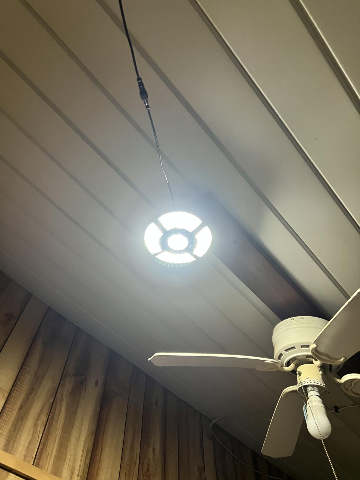 HULPPRE Solar Shed Light, Indoor&Outdoor with Remote, Daytime or Night | 136leds, Bright, IP65 Waterproof, For Barn, Chicken Coop, Workshop, Patio, Garden, Yard, Gazebo customer photo 1