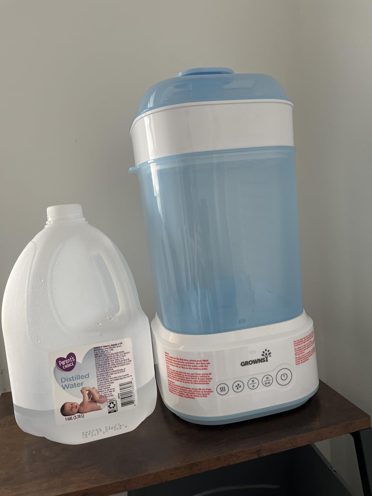 Grownsy Compact Baby Bottle Sterilizer and Dryer with Fast Sanitization | Time Saving, Holds 5 Bottles & Pump Parts, 3 Modular Modes, Easy Operation, Sterile Storage for Home & Travel Use, Grey customer photo 1