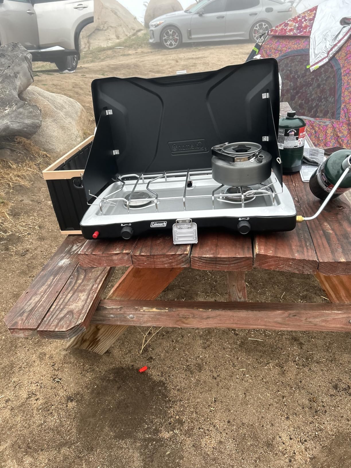 Coleman Triton+ 2-Burner Propane Camping Stove with InstaStart Ignition, Portable Camping Cooktop with 2 Adjustable Burners & Wind Guards, 22,000 BTUs of Power for Camping, Tailgating, Grilling customer photo 1
