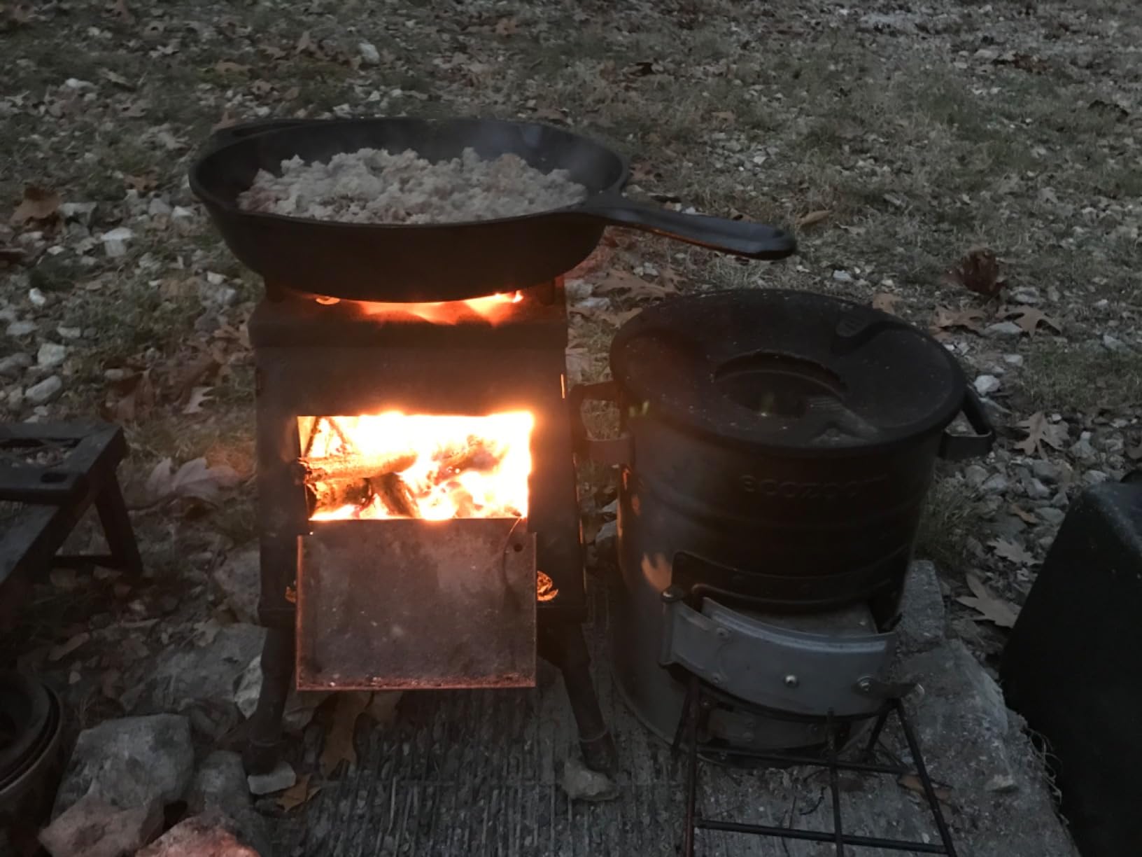 Wood Burning Camp Stove, Portable Cast Iron Camping Wood Stove, Black Woodstove with Carrying Case for Backpacking Outdoor Cooking customer photo 1