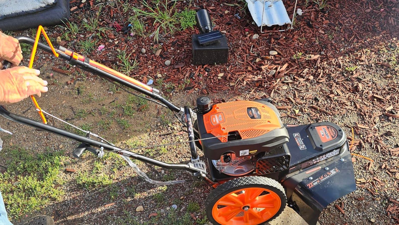 YARDMAX YL2250 22 in. 170cc Gas Walk Behind String Trimmer Mower, Orange customer photo 2