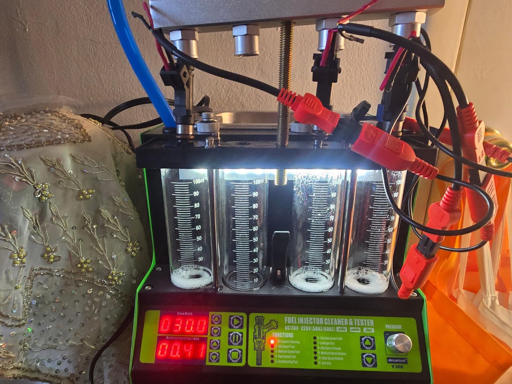 MRCARTOOL V308 Fuel Injector Cleaner Machine with Pulse Ultrasonic Cleaning | 2L Heated Cleaning Tank, 4 Cylinder Tests for Leaks, Uniform, Spray Pattern & Flow, Fixes Misfires Rough Idle for Cars motors customer photo 2