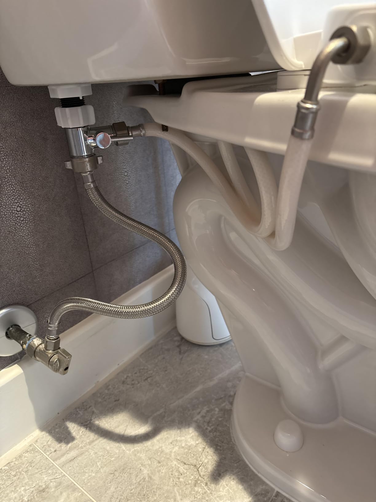 GenieBidet Left Side Bidet Toilet Seat Elongated - Dual Nozzles with T adapter & Bottle - Adjustable Water Pressure & Slow Close Bidet Seat Elongated with No Wiring & Easy Installation customer photo 1