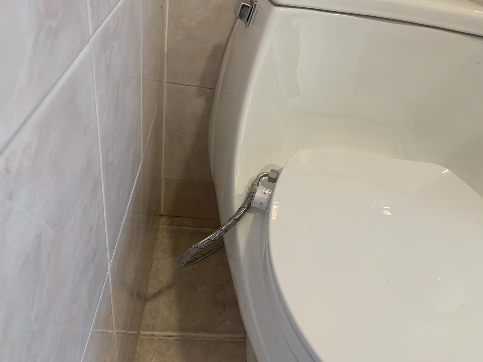 GenieBidet Left Side Bidet Toilet Seat Elongated - Dual Nozzles with T adapter & Bottle - Adjustable Water Pressure & Slow Close Bidet Seat Elongated with No Wiring & Easy Installation customer photo 2
