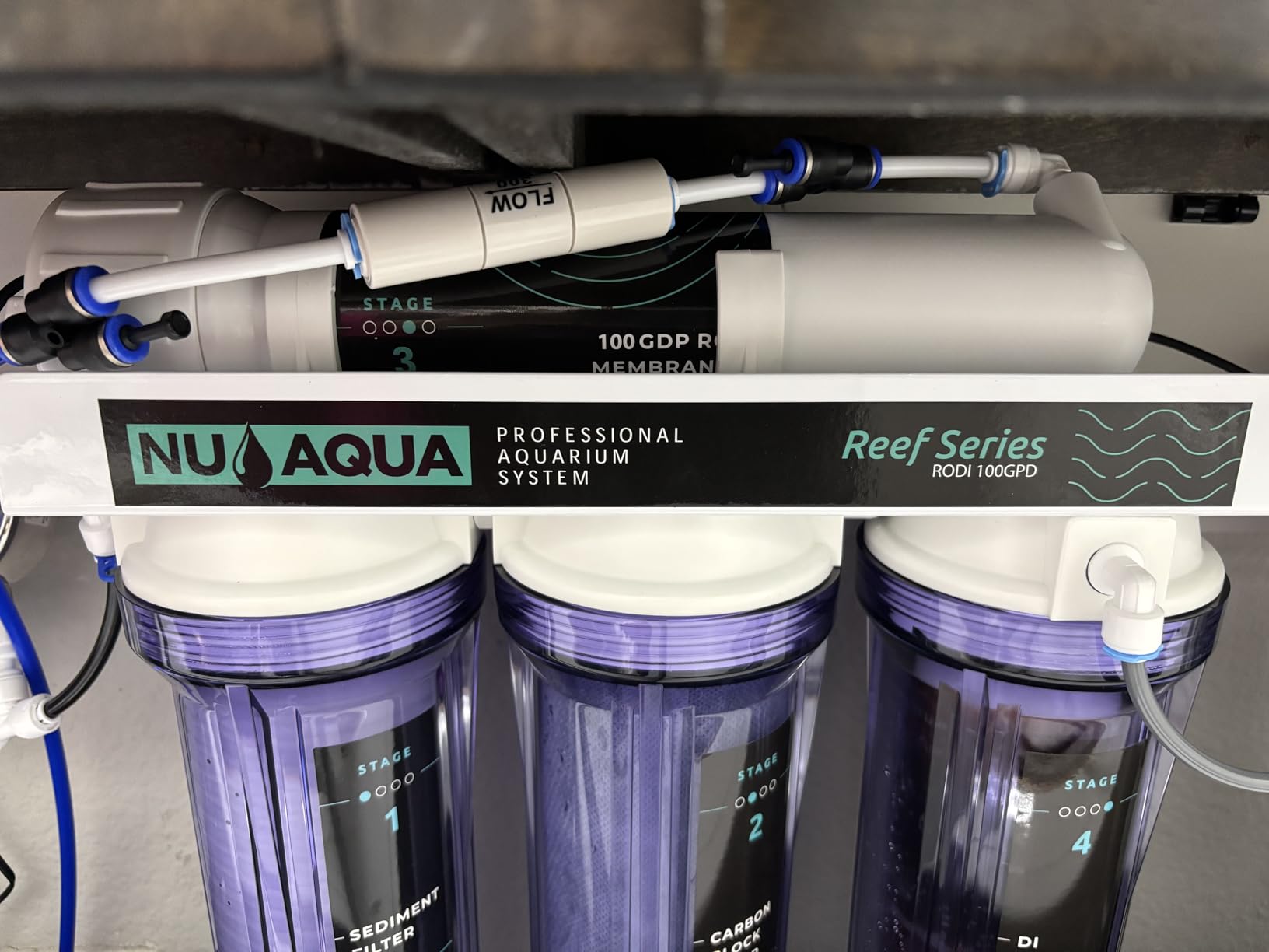 NU Aqua 4-Stage RODI Deionization Reverse Osmosis System 100 GPD Filtration | For Saltwater & Freshwater Aquarium, Includes Faucet & Tank, 120-Day Trial, Filters Up To 99.99% (TDS) Total Dissolved Solids customer photo 2