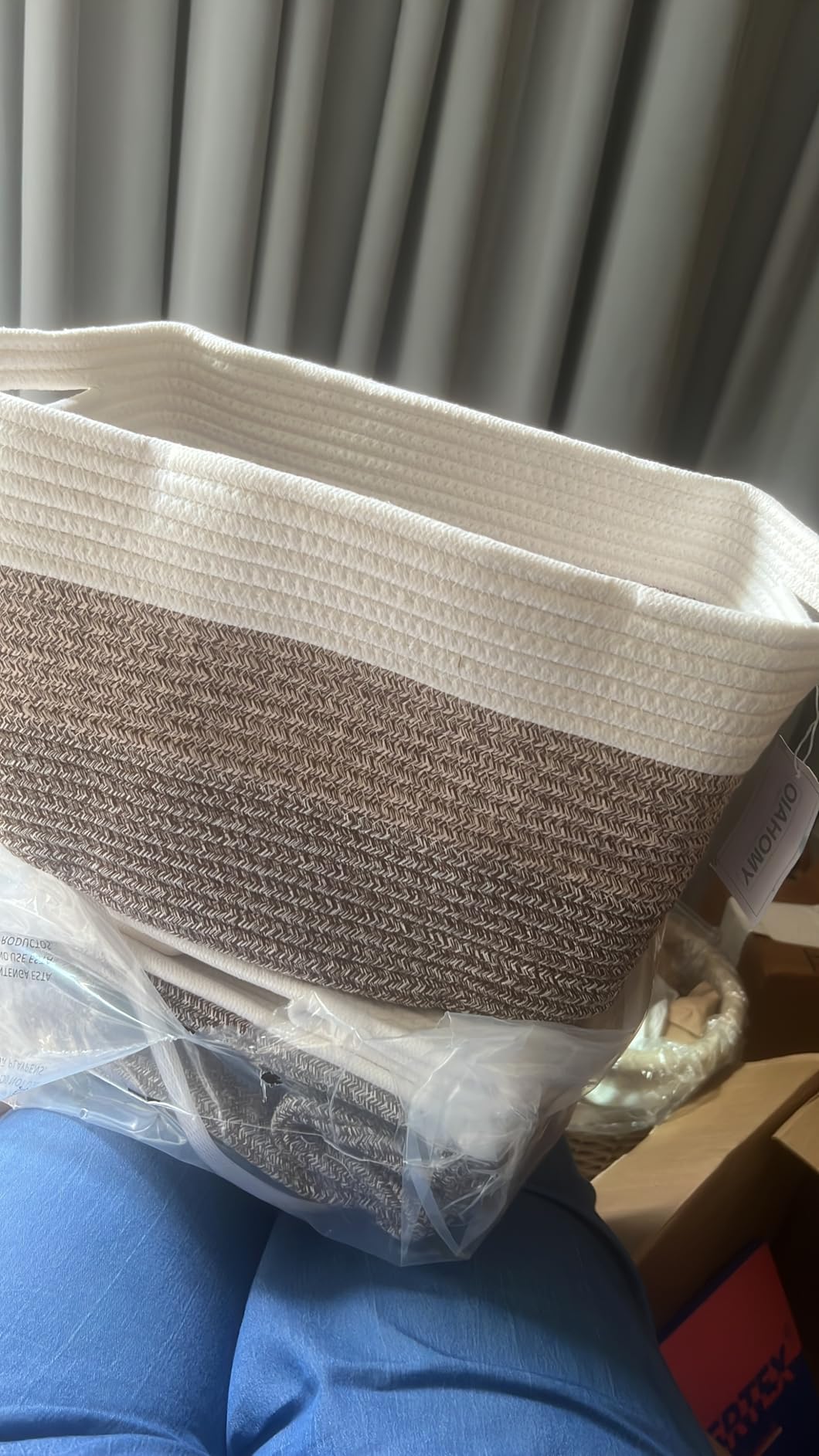 OIAHOMY Cotton Rope Storage Baskets for Organizing Gradient Yellow 3-Pack | 13