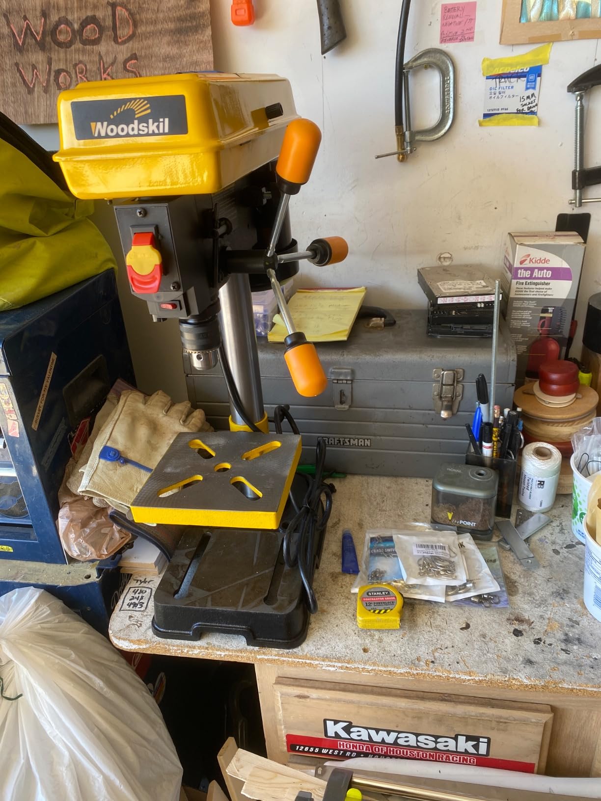 WOODSKIL 8-Inch Benchtop Drill Press, 2.3 Amp 5-Speed with Laser Guide | 1/3 HP Induction Motor, 1/2-Inch Keyed Chuck, 2-Inch Spindle Stroke and 45° Beveling Cast Iron Drill Press Table customer photo 2