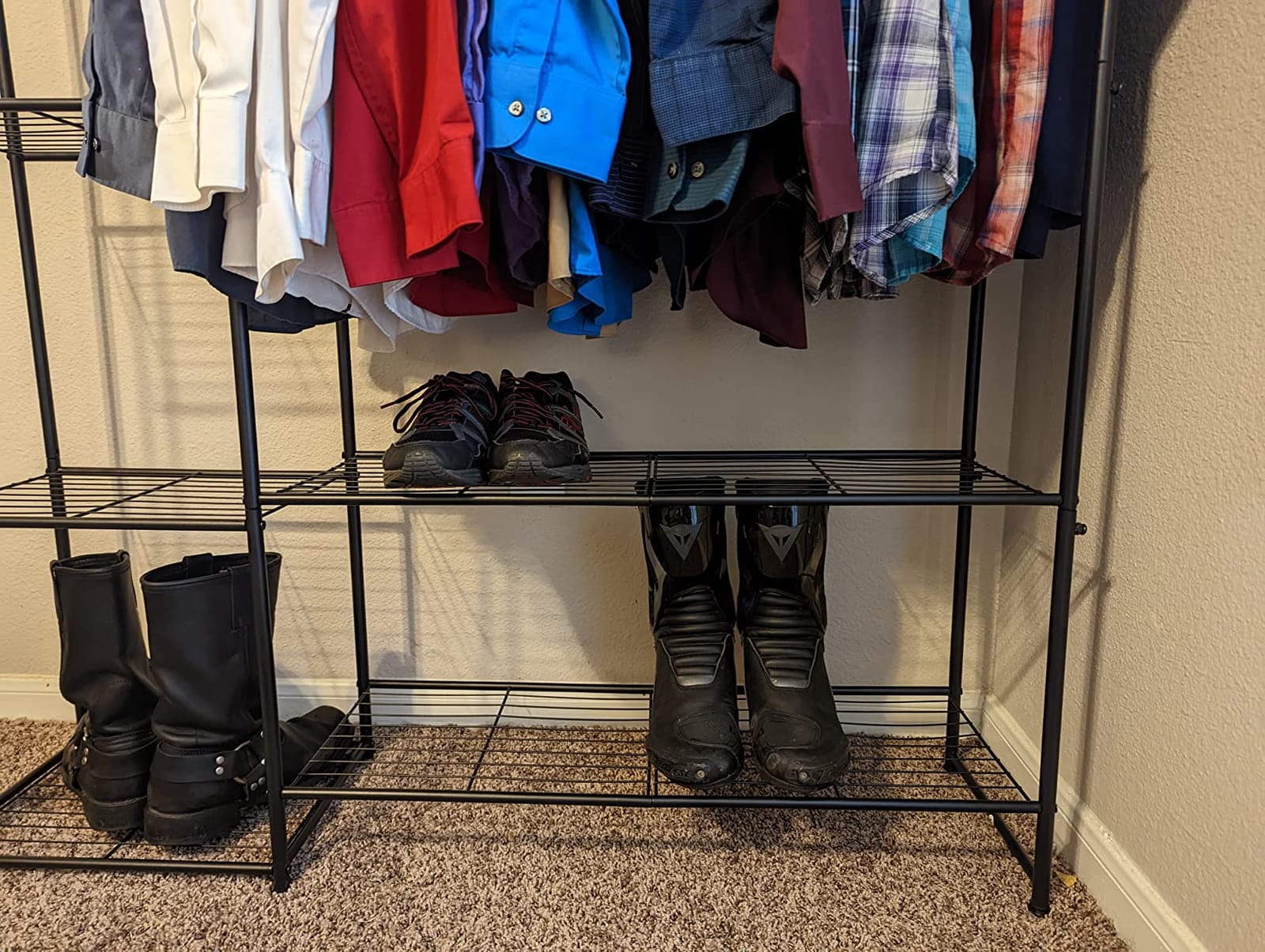 Closet Wardrobe, Closet Organizers and Storage System, Metal Clothes Rack | All in one, With 4 Tiers Shelves, Portable & Free Standing, for Hanging Clothes, for Cloakroom Bedroom customer photo 1