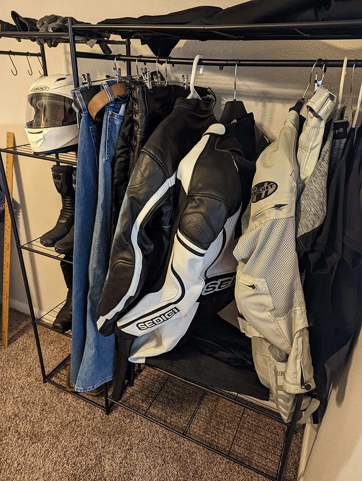 Closet Wardrobe, Closet Organizers and Storage System, Metal Clothes Rack | All in one, With 4 Tiers Shelves, Portable & Free Standing, for Hanging Clothes, for Cloakroom Bedroom customer photo 2