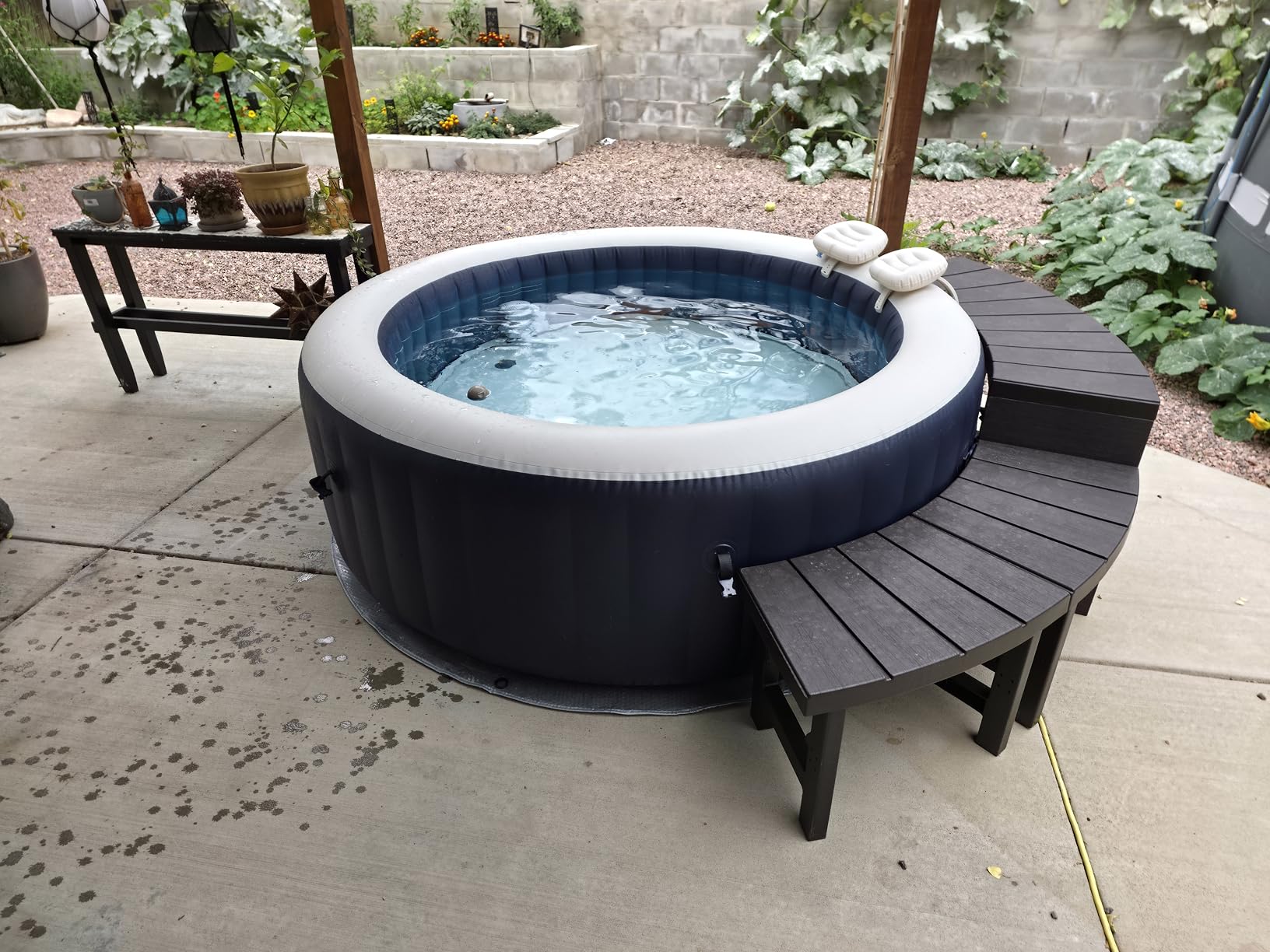 INTEX PureSpa 4 Person Inflatable Hot Tub Bundle w/Energy-Efficient Cover | 28429EP Bubble Massage: Built-in Hard Water Treatment, 77in x 28in, Cobalt Blue - Set of 2 Foldable PureSpa Benches Included customer photo 2