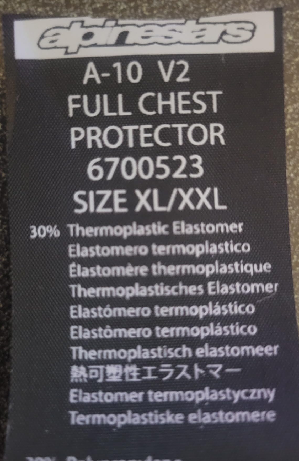 Alpinestars A-10 V2 Full Chest Protector customer photo 2