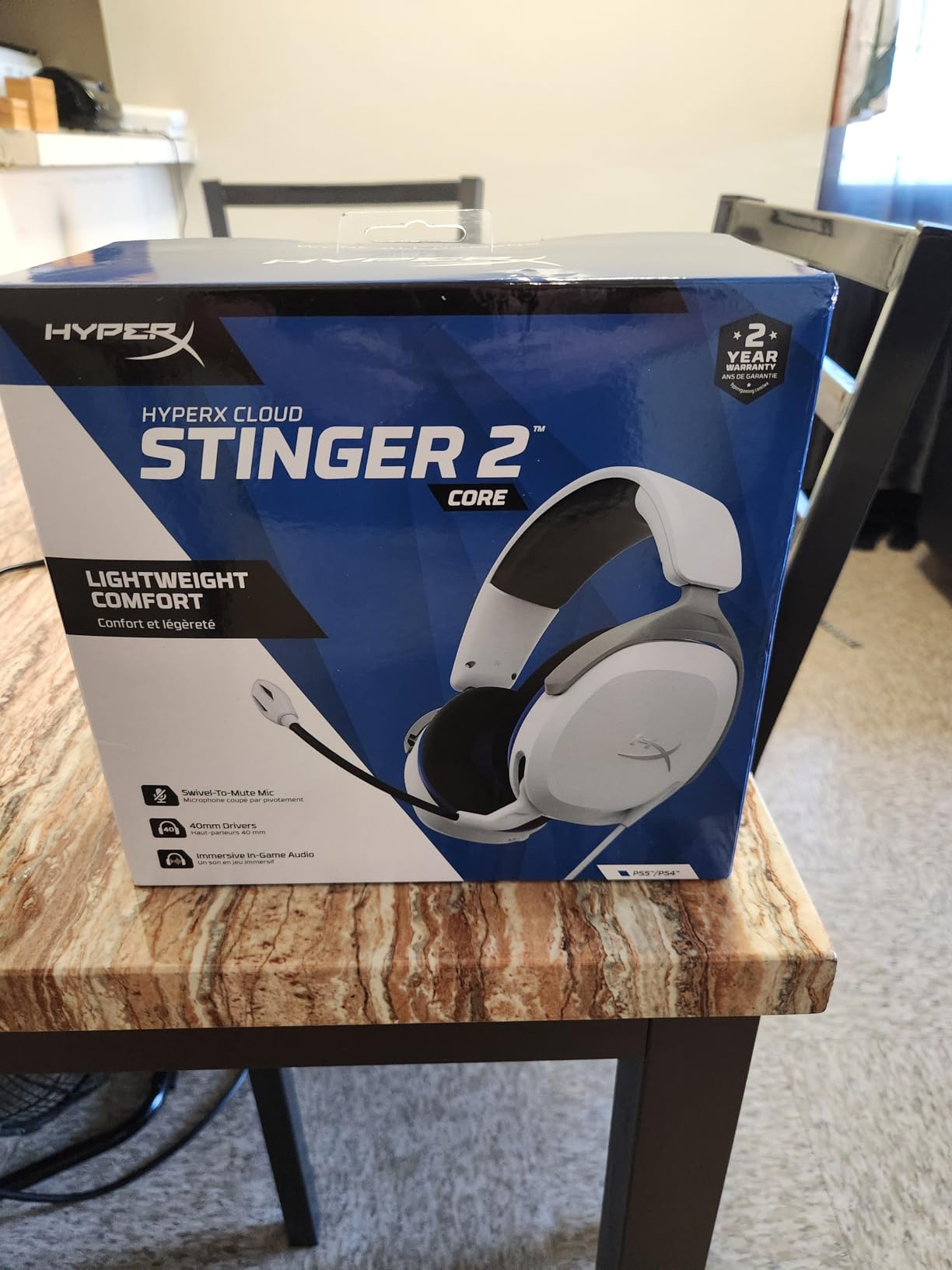 HyperX Cloud Stinger 2 Core - Gaming Headset for Playstation, Lightweight Over-Ear Headset with mic, Swivel-to-Mute Function, 40mm Drivers - Black customer photo 1