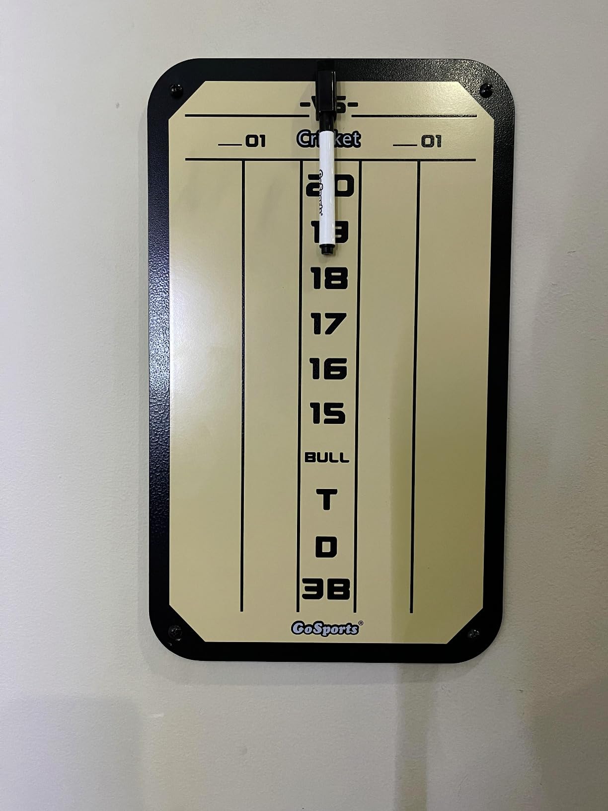 GoSports Dry Erase Steel Darts Scoreboard - Cricket and 01 Dart Games with 2 Magnetic Markers customer photo 2