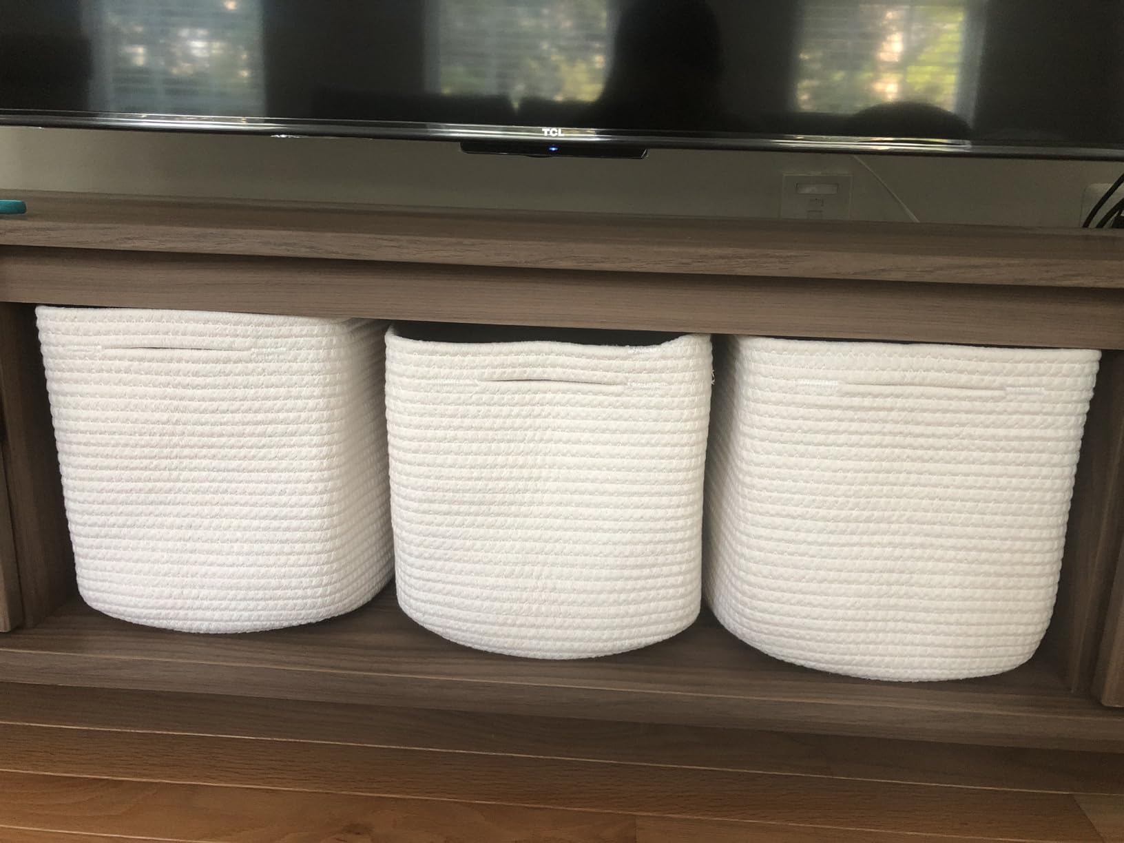 XUANGUO Woven Cotton Rope Storage Baskets 15x10x9.3