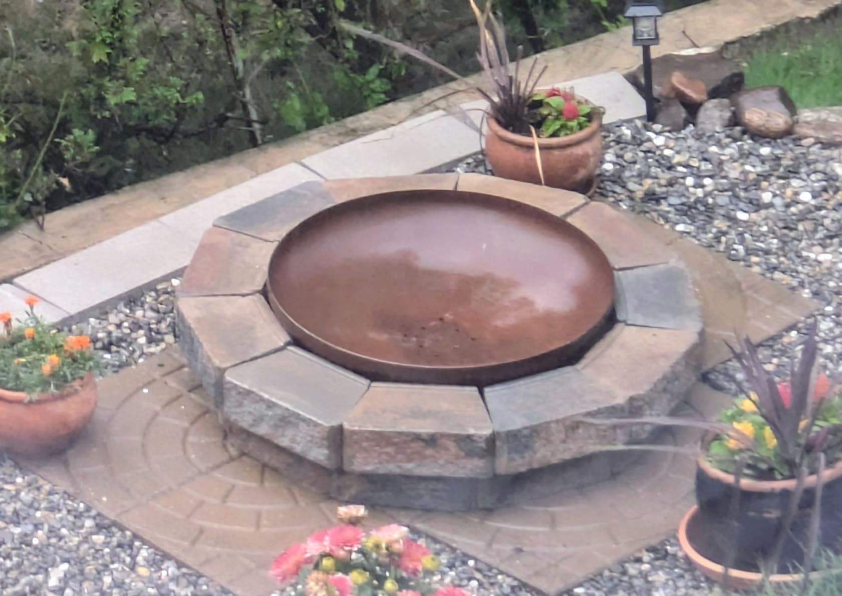 KOL Fire Pit for Outside Wood Burning, 35.5 Inch Large Round Firepit Bowl Outdoor and Patio, Heavy-Duty Bonfire Pit Oxidized Finish, Free-Standing, Camping Backyard Terrace customer photo 1