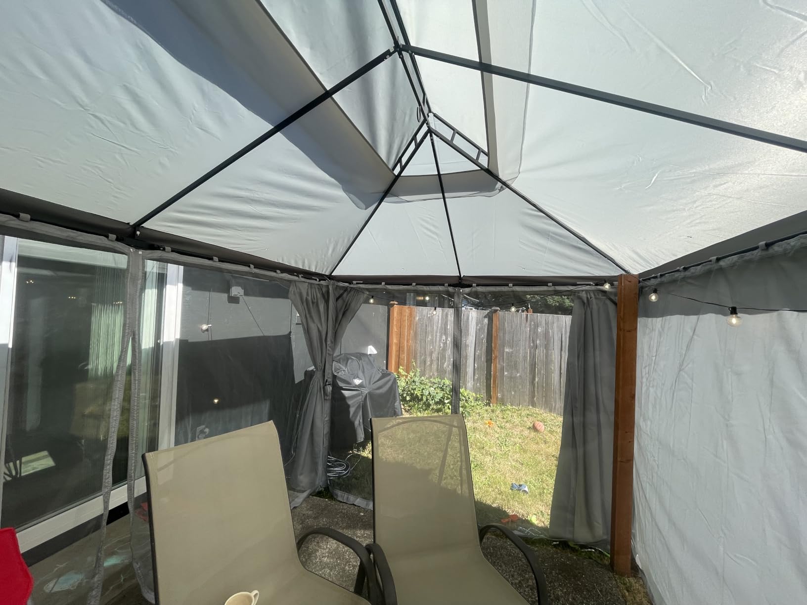 LAUSAINT HOME 10x13 Gazebo Canopy with Netting, Curtains & Double Roof customer photo 2