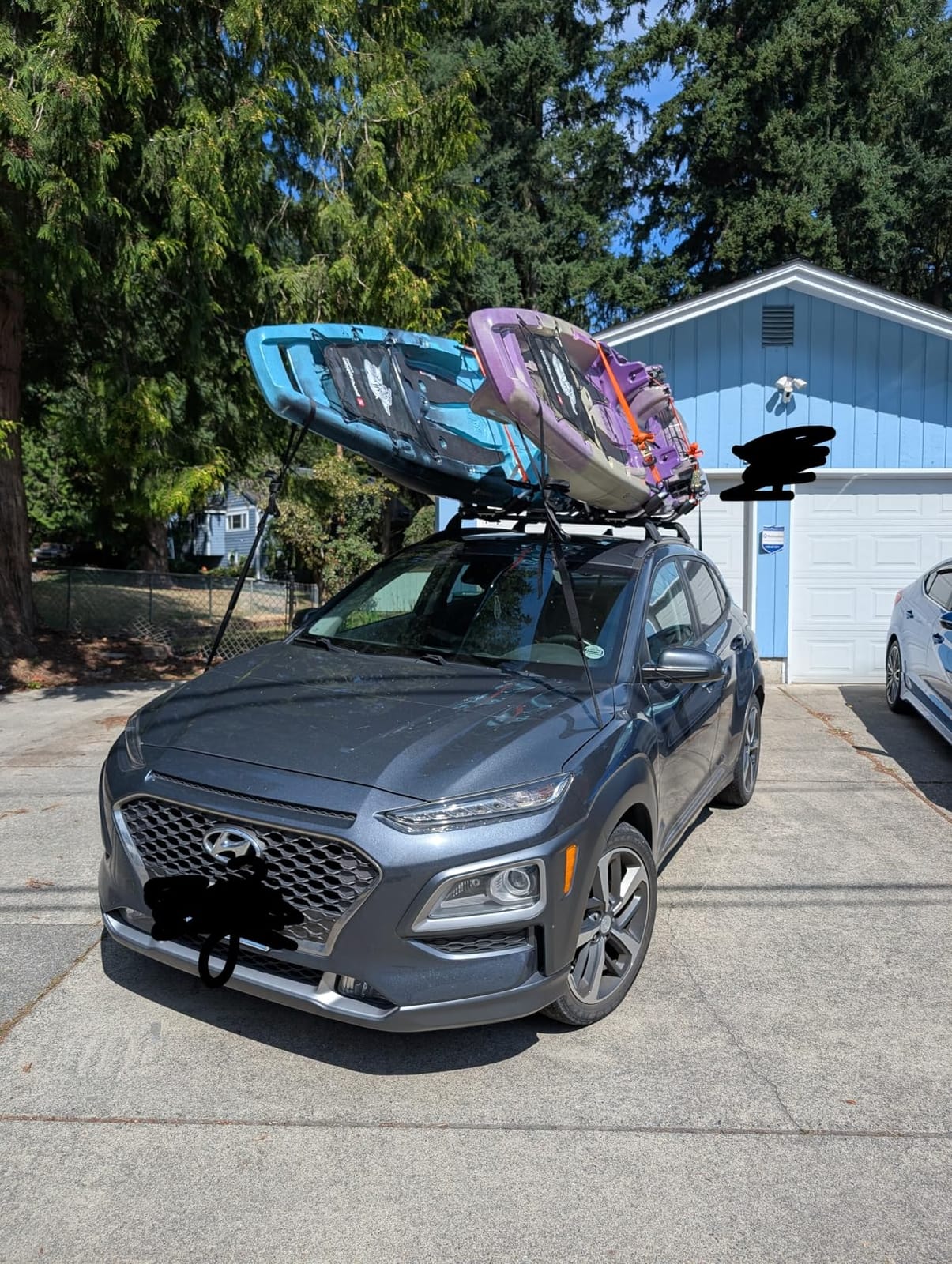 IKURAM R Aluminum Folding J-Style Kayak Roof Rack, Universal 4-in-1 Carrier | Equipped with kayak roller and car door step, securely mounts kayak, canoe, surfboard onto crossbars of SUV, car and truck customer photo 1