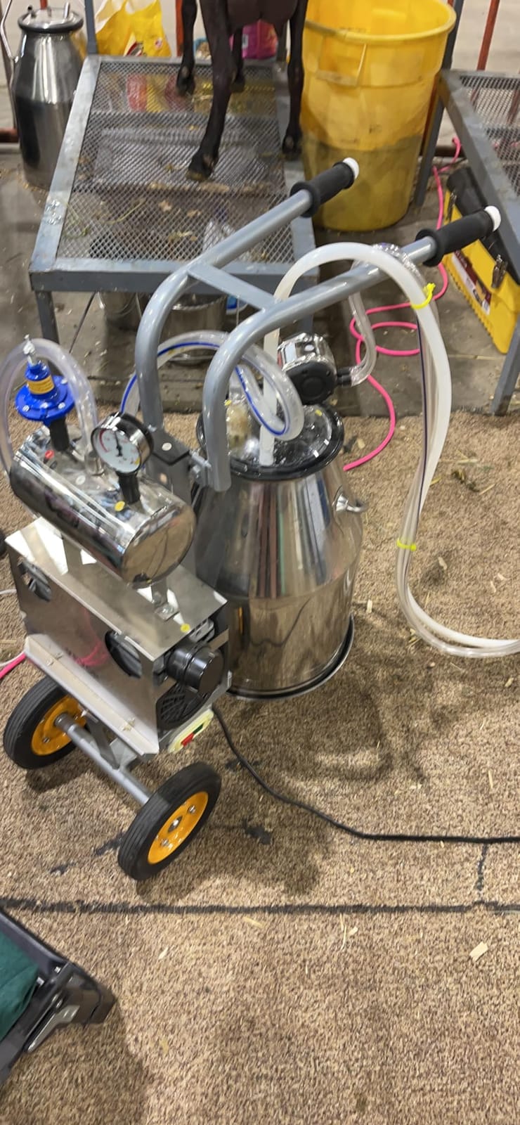 VEVOR Goat Milking Machine, 12 L 304 Stainless Steel Bucket, Electric Automatic Pulsation Vacuum Milker, Portable Milker with Food-Grade Silicone Cups and Tubes, Adjustable Suction for Cows and Sheep customer photo 1
