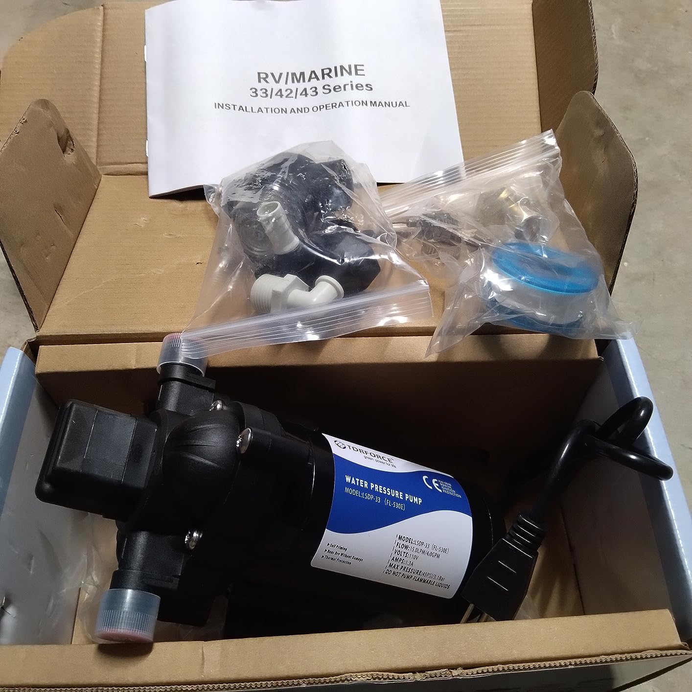 Water Pressure Booster Diaphragm Pump 110V AC for House,45PSI 4GPM Fresh Water Transfer Pump with Plug,On Demand Self-Priming Water Pump with Filter for RV Bathroom Kitchen Irrigation Spray customer photo 1