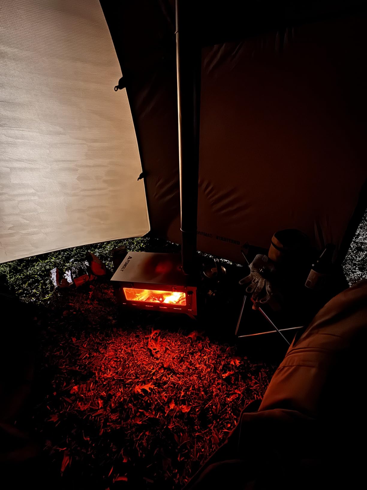 Camping Wood Stove Hot Tent Stove, Ti 0.6 Portable Lightweight Titanium Stove for Hiking, Cooking, Heating (Stove Pipe 9.84ft / 3m) customer photo 2