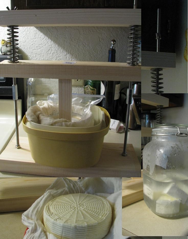 Wooden Unique Cheese and Tofu Making Press, Oil and Juicer, Solid Wood and Steel Spring Mechanism, up to 210 lb of Pressure, Tincture Forming Mold customer photo 2