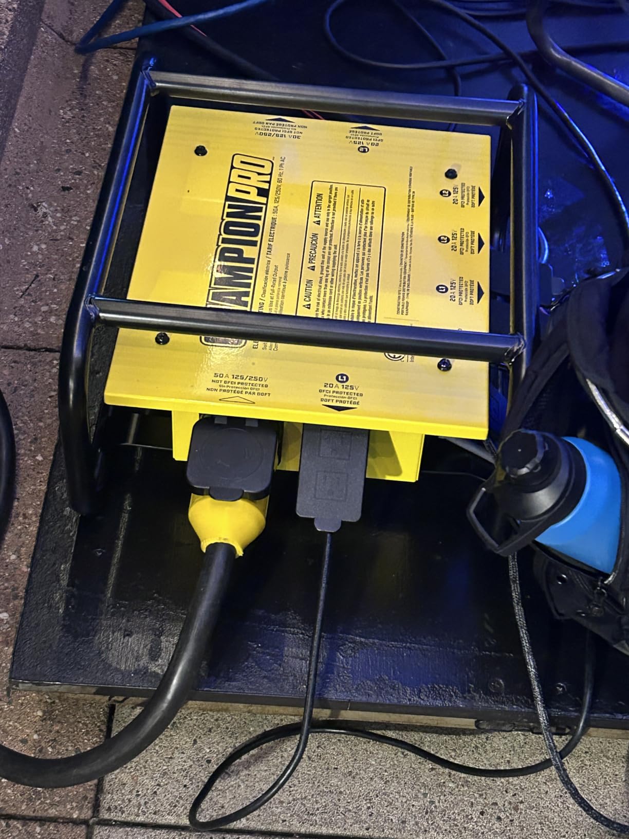 Champion Power Equipment Pro Grade OSHA Compliant Power Distribution Box, 50-Amp Twist Lock Inlet, Six 120V GFCI Duplexes, One 120/240V 30A Locking Outlet, 30A and 50A RV Adapters customer photo 1