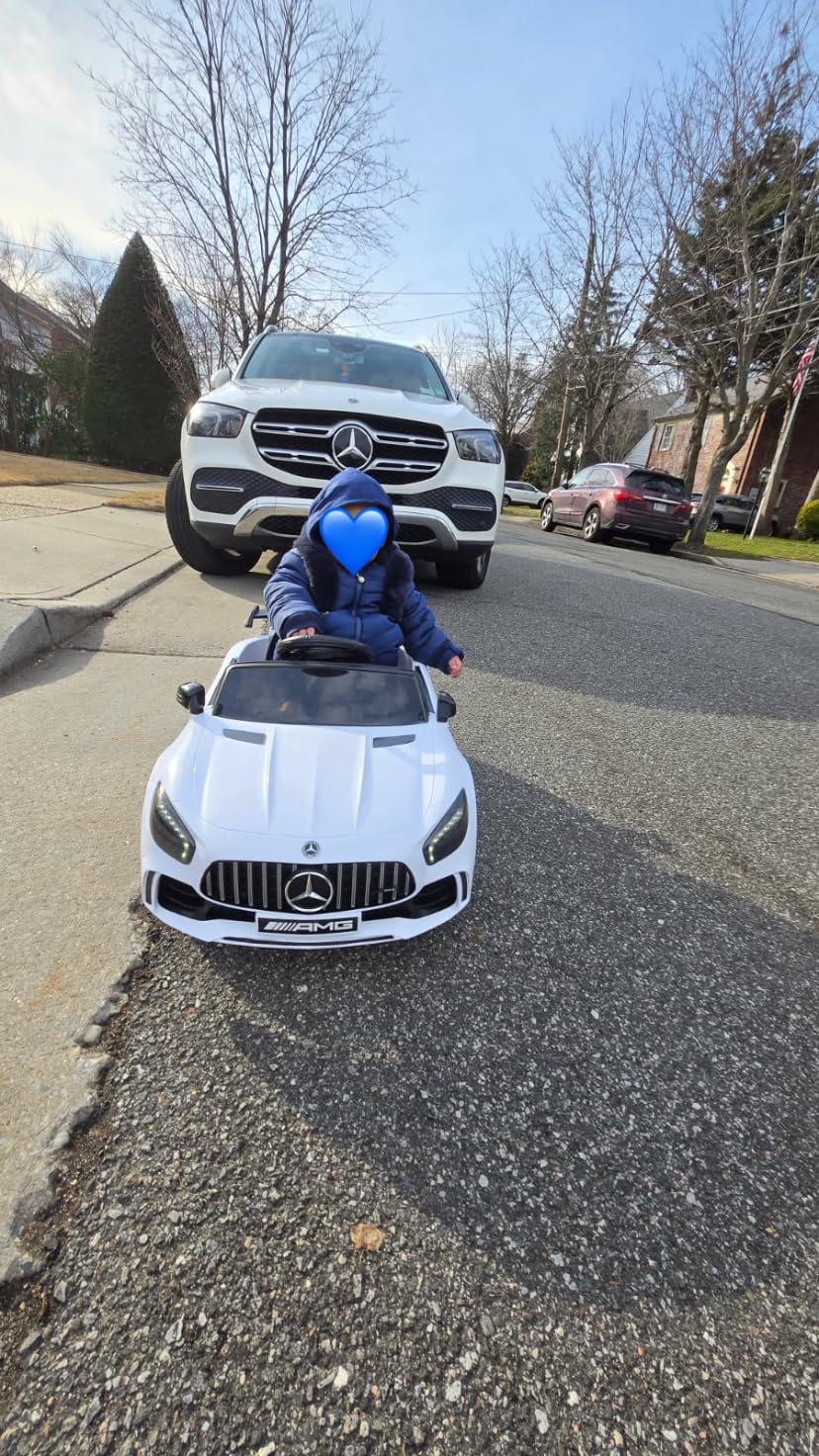 Winado 12V Licensed Mercedes Benz AMG GTR Kids Ride on Electric Car, Black | Electric Vehicle w/Parent Remote, Bluetooth, Wider Seat, LED Lights, Openable Doors, Smooth Start, 3 Speeds customer photo 2