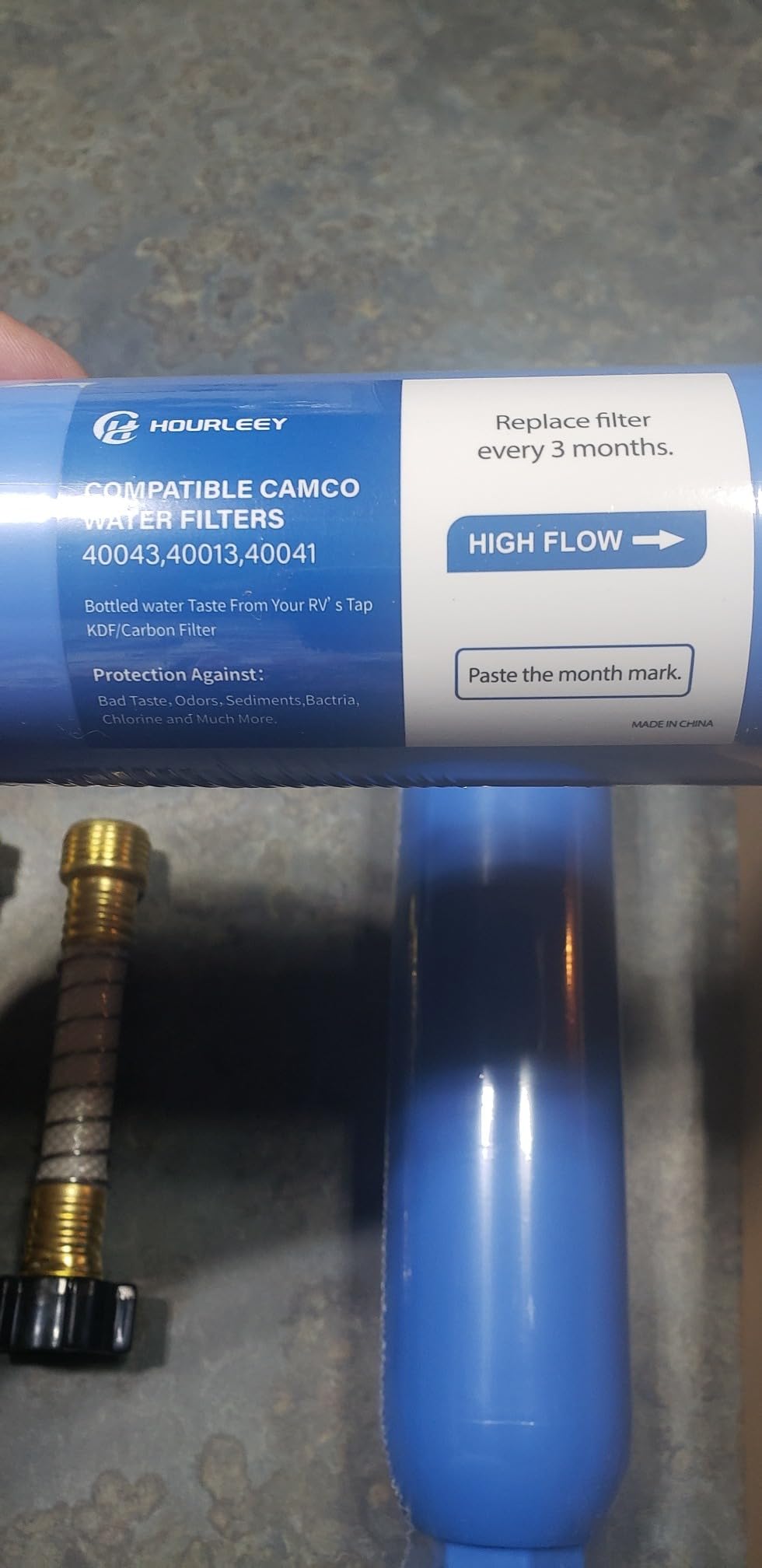 Hourleey 2 Pack RV Inline Water Filter with 2 Flexible Hose Protector, Reduce Bad Taste, Odors, Rust, Fluoride, Chlorine and Sediment in Drinking Water, Dedicated for RVs Campers Marines customer photo 1