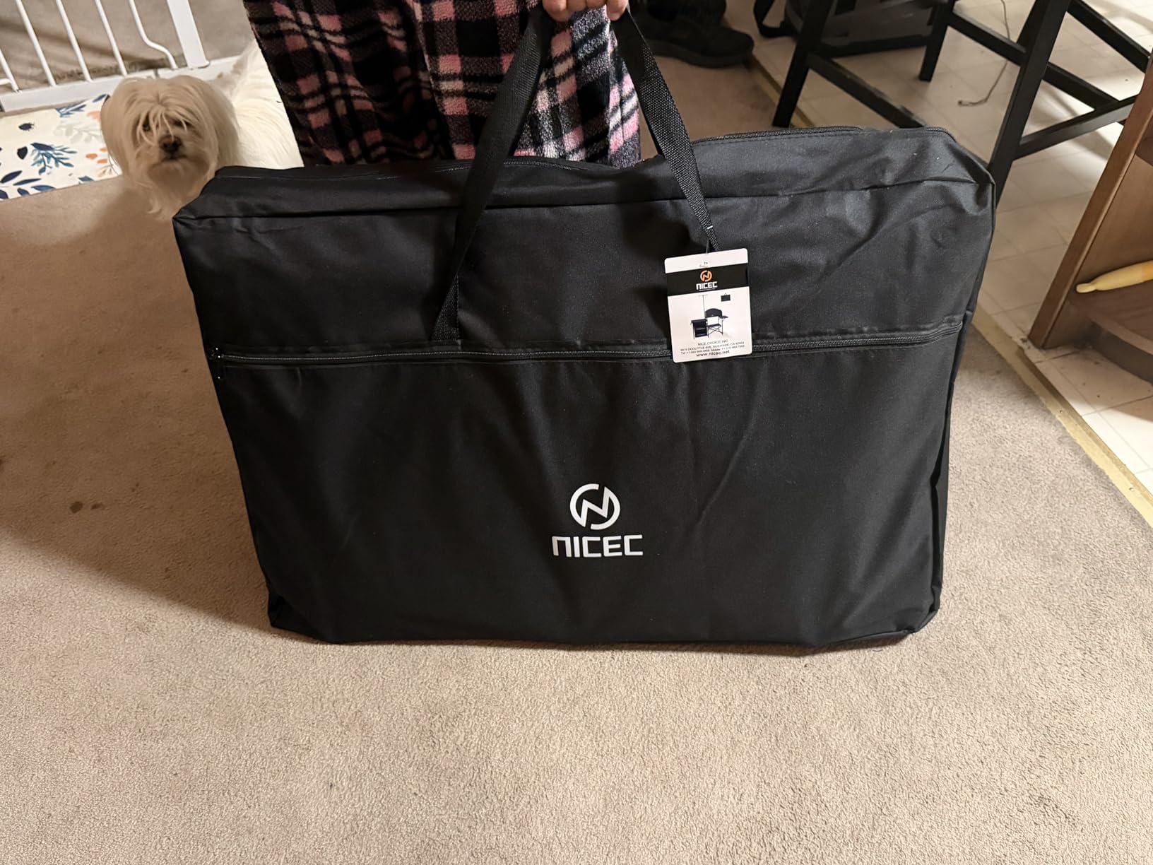 Nice C Camping Kitchen Station, Picnic Portable Grill Table, Folding Cook Station Organizers, with Upgrade Light Stand, Windshield, Carry Bag for Outdoor, Beach, Picnic (Black) customer photo 1
