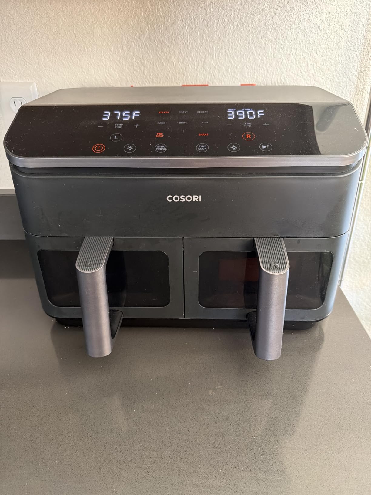 Cosori Dual Air Fryer, 9QT, 10-in-1, Sync Cook & Finish, Max 450°F | Dual 4.5QT Baskets, Independent Cooking, Touch Control, 95°-450°F, 85% less oil, 130+ Nutritional Recipes, Dishwasher-Safe customer photo 2