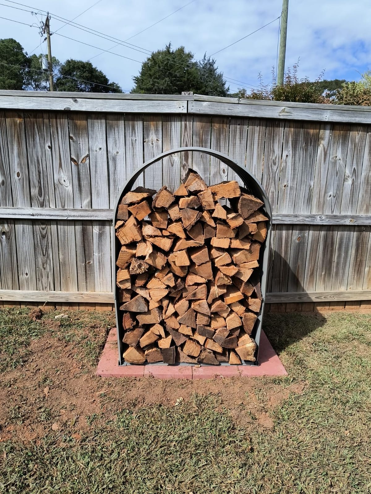 ANLEOLIFE Arch Tall Outdoor Firewood Rack with Corrugated Steel Roof | Alloy Steel Log Holder; 22-Gauge Powder-Coated Galvanized Panels; 18