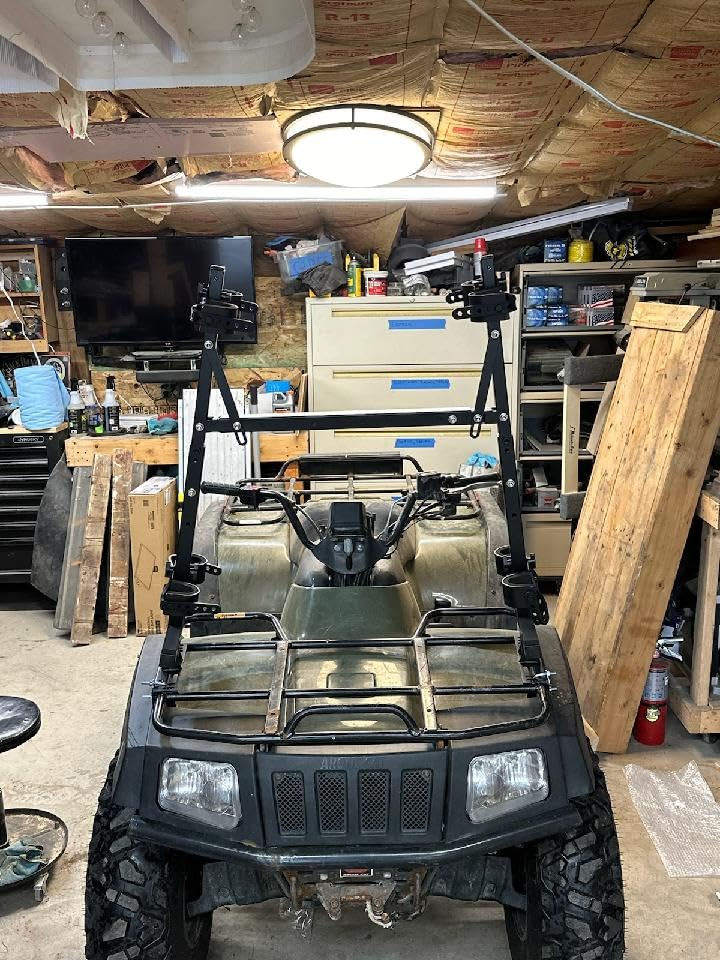 UTV Gun Rack for Cargo Bed Universal Hunting Tool Holders Sporting Clays Rack Adjustable SXS Hunt Gear Support Bracket customer photo 1