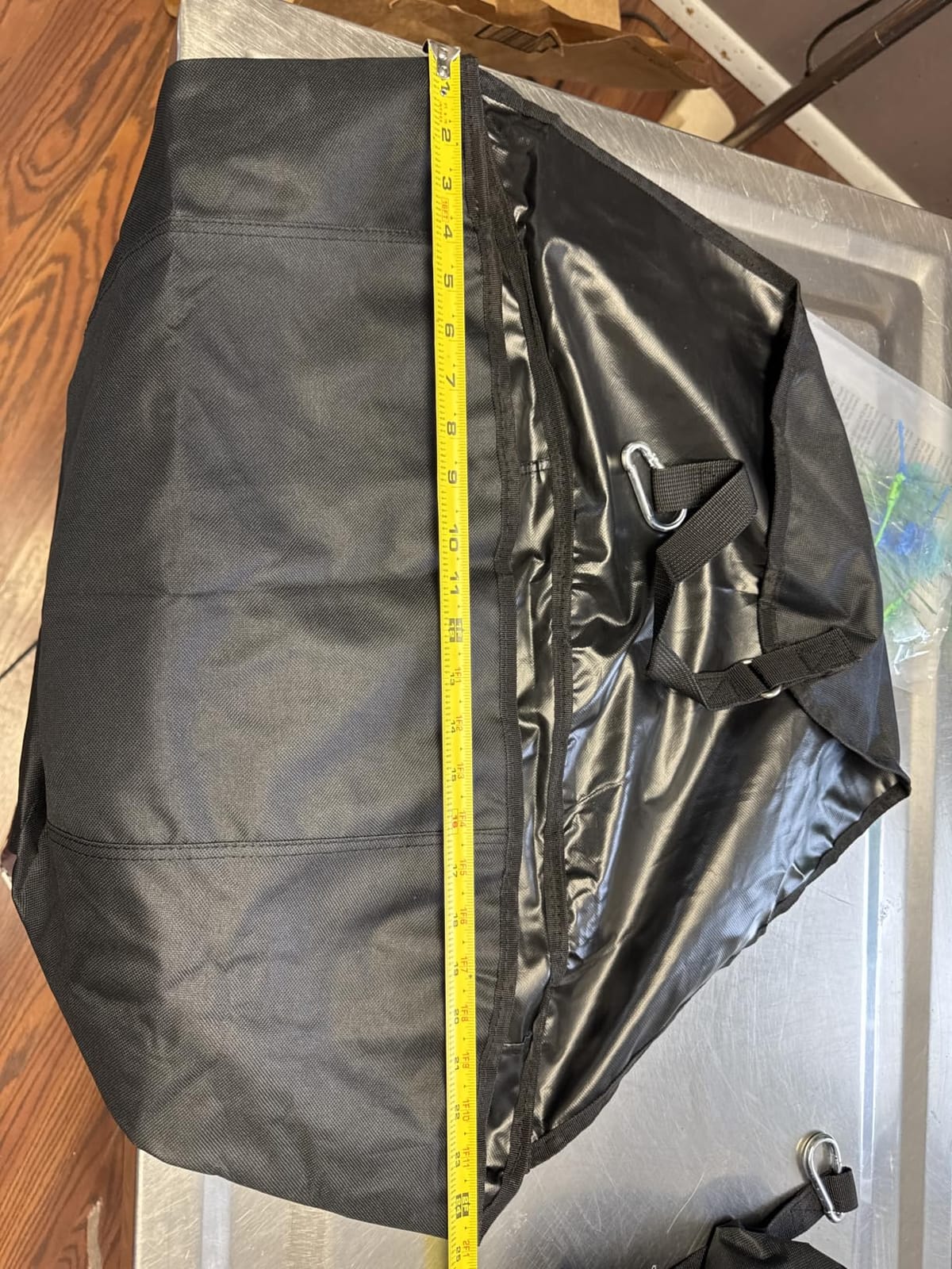 Paterr 2 Pcs Black Horse Feed Bag Hanging Bucket Holder Trailer Bag Suitable for 5 Gallon Water Bucket Horse Trailer Accessories 600d Polyester Feeding Supplies customer photo 2