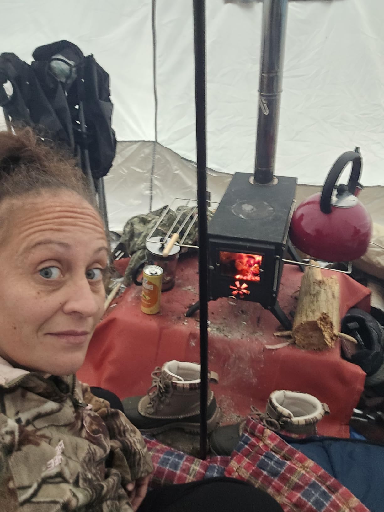 Hot Tent Stove, AVOFOREST Wood Burning Stove, Small Wood Stove with 7 Stainless Chimney Pipes for Outdoor Heating & Cooking, Ice Fishing, Hunting customer photo 1
