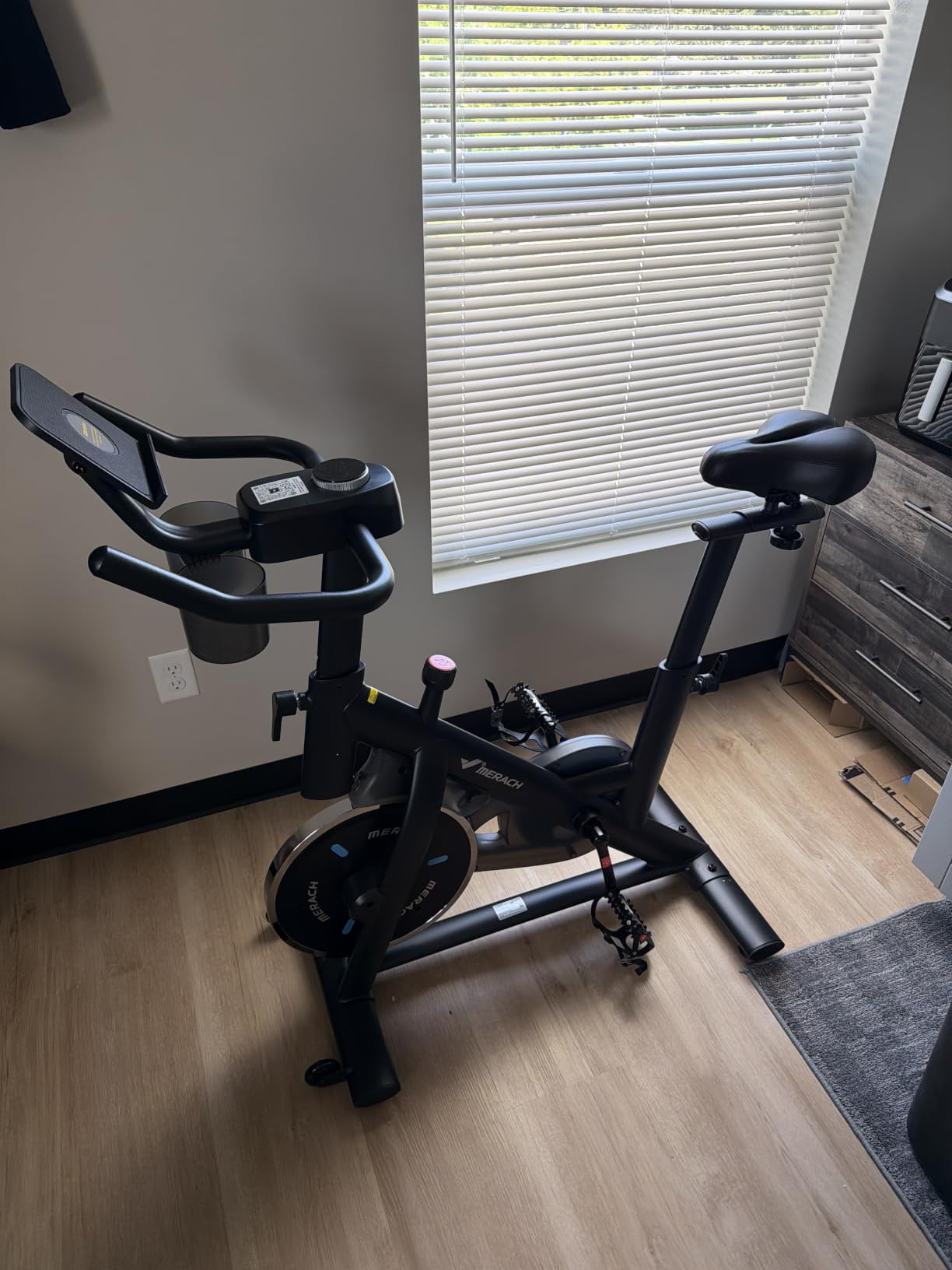 MERACH Exercise Bike, Magnetic Friction Stationary Bike for Home | Low Noise Indoor Cycling Bike with Exclusive App, 300lbs Weight Capacity, Tablet Mount and Fitness Courses for Weight Loss customer photo 2