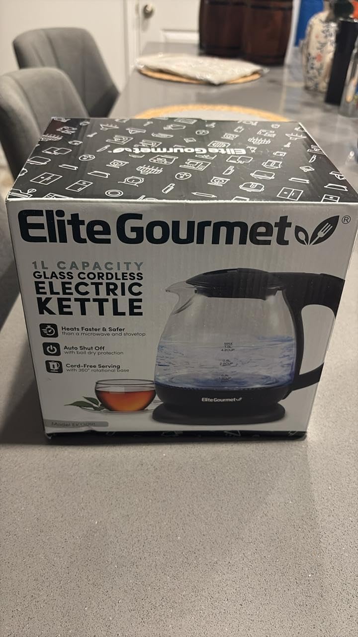 Elite Gourmet EKT3001 1L Digital Kettle, 304 Stainless Steel, Matte Black | Programmed Temperatures, Keep Warm Function, Cordless 360 Degree Base, Auto Off and Audible Indicator customer photo 2