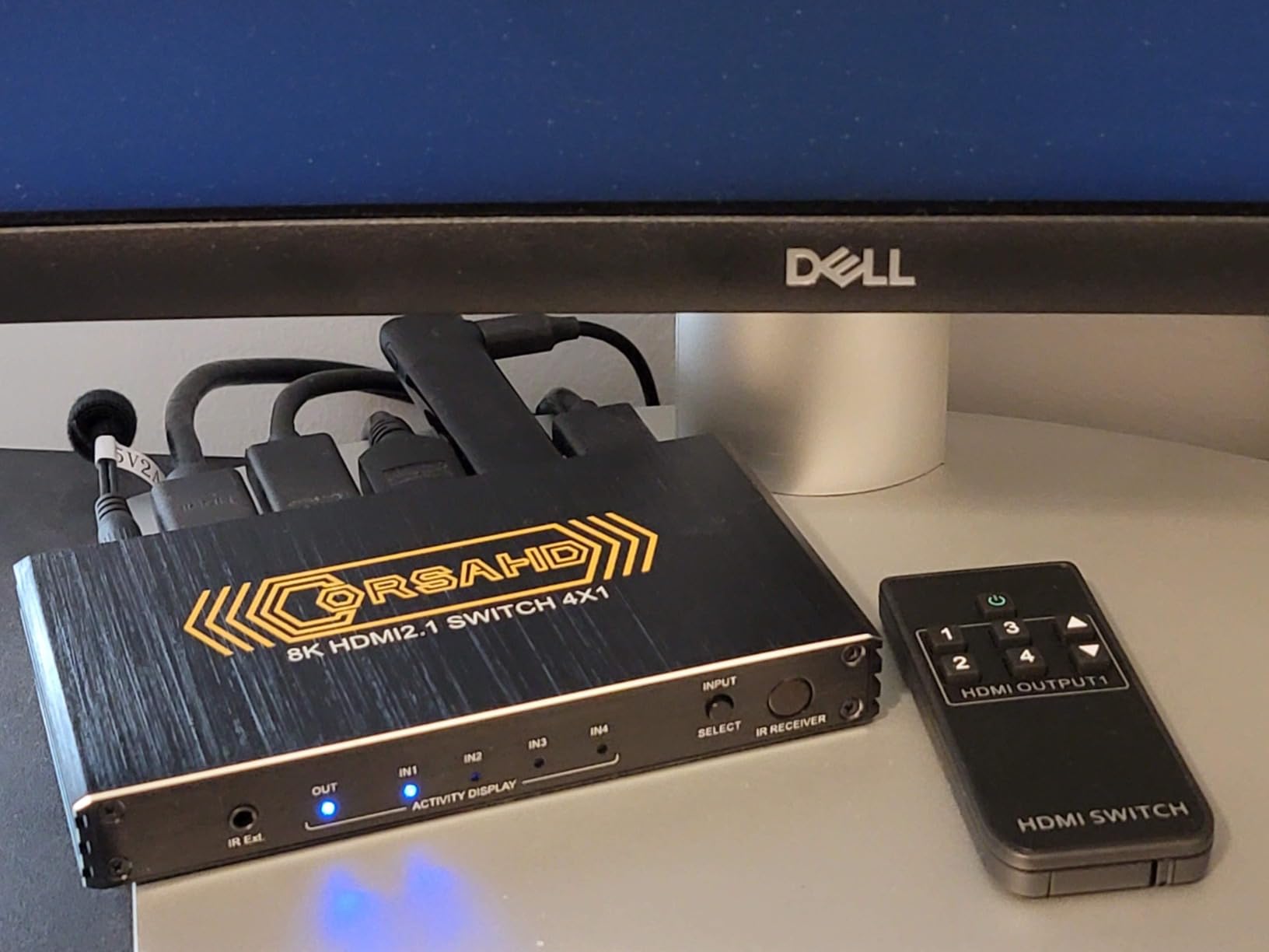 CORSAHD 8K@60Hz HDMI 2.1 Switch 4x1 4K 120Hz 48Gbps, HDCP 2.3, ARC, VRR, CEC, HDMI Switcher 4 in 1 Out, IR Remote, 3D, HDR10, Dolby Atmos, for TV, PS5, Xbox, Fire Stick, Roku, Blu Ray, Projector customer photo 2