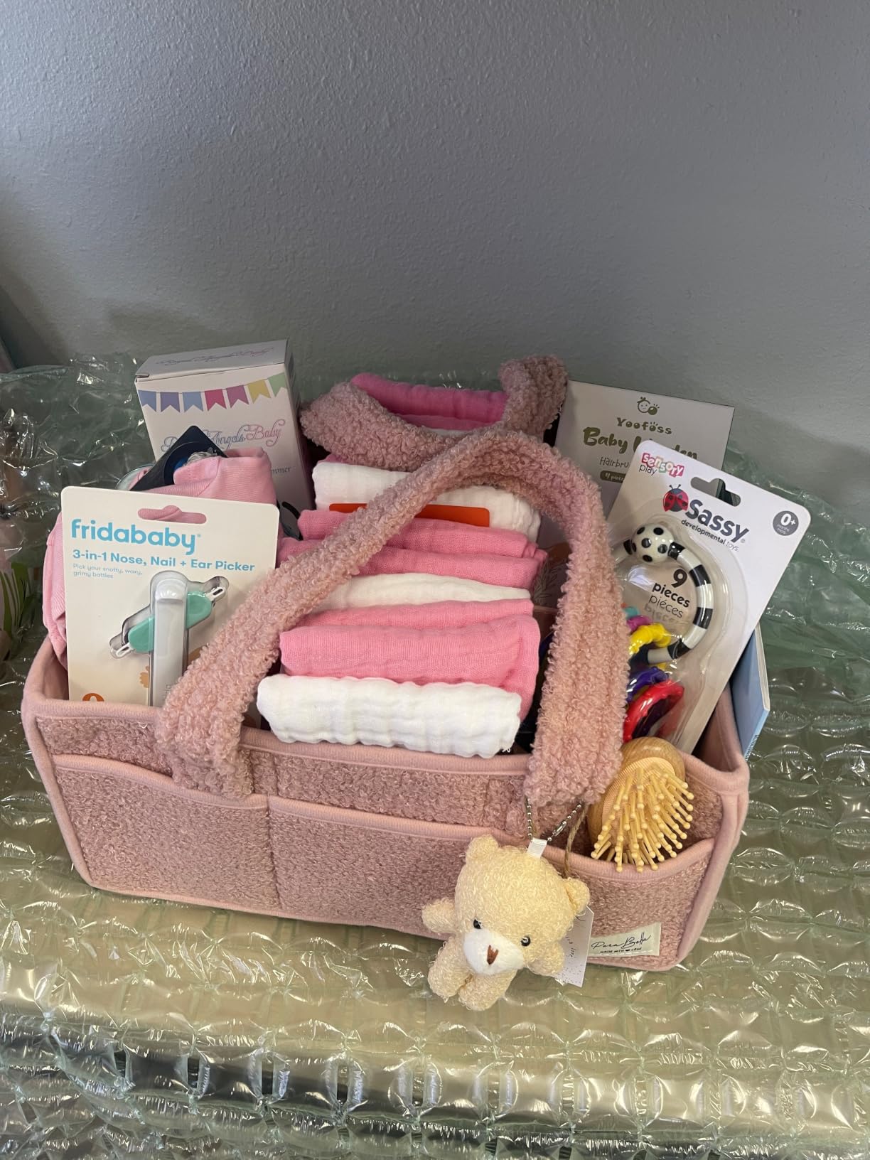 PeraBella Baby Diaper Caddy Organizer with Handle, Boy & Girl Shower Gift Basket, Portable Diaper Storage Basket Bin for Wipes, Newborn Baby Essentials Registry Search Must Haves, Car Caddy Organizer customer photo 1