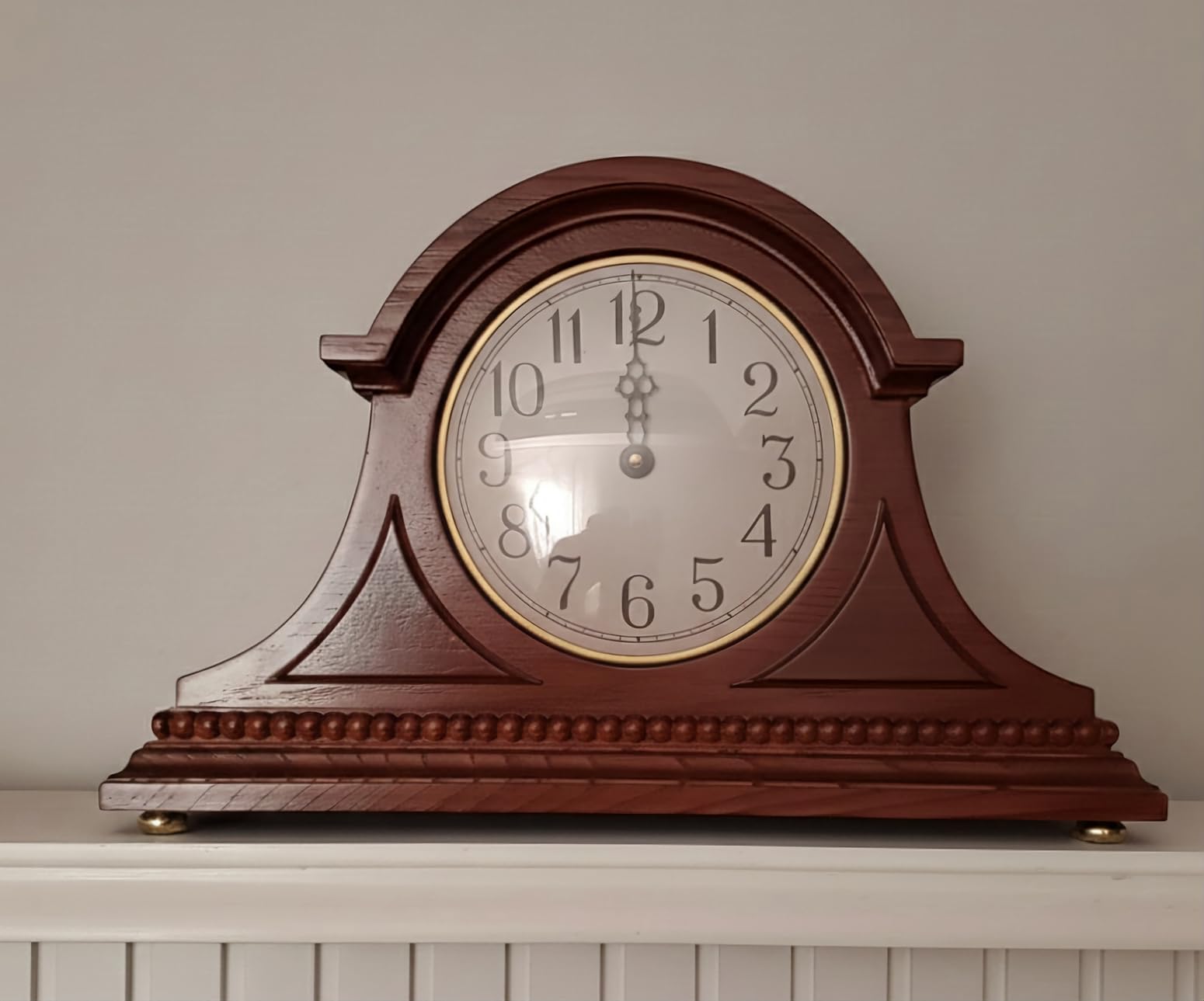 AYRELY Grandfather Mantel Clock with Hour/Quarter-Hour Chime, Elegant Wooden Frame, Table Clocks Battery Operated, Desk Shelf Vintage Clock for Living Room, Home Decor Gift customer photo 2
