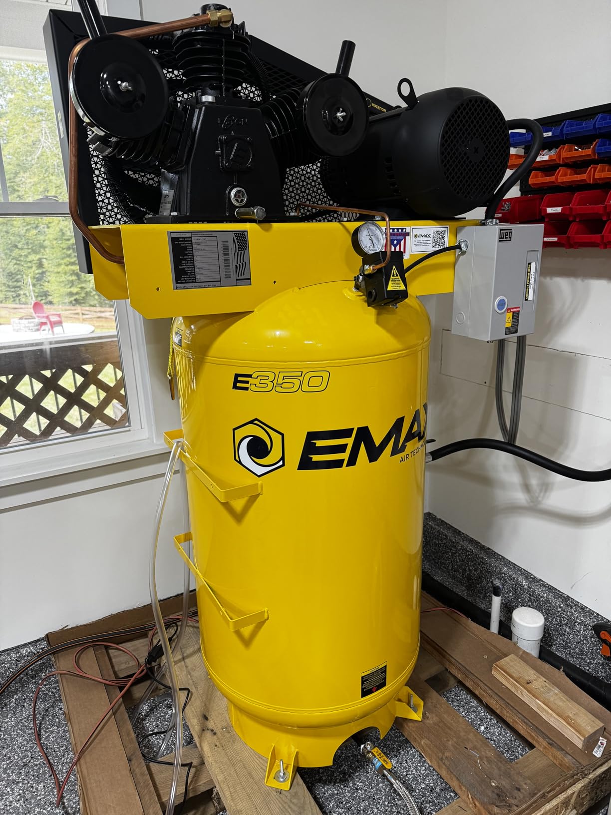 EMAX 80 Gal Electric Air Compressor, 7.5HP, 26 CFM, 2 Stage, 200 Max PSI | Auto Drain, High-Performance Airflow & Power, Splash Lubricated Pump, Industrial-Grade Durability customer photo 1