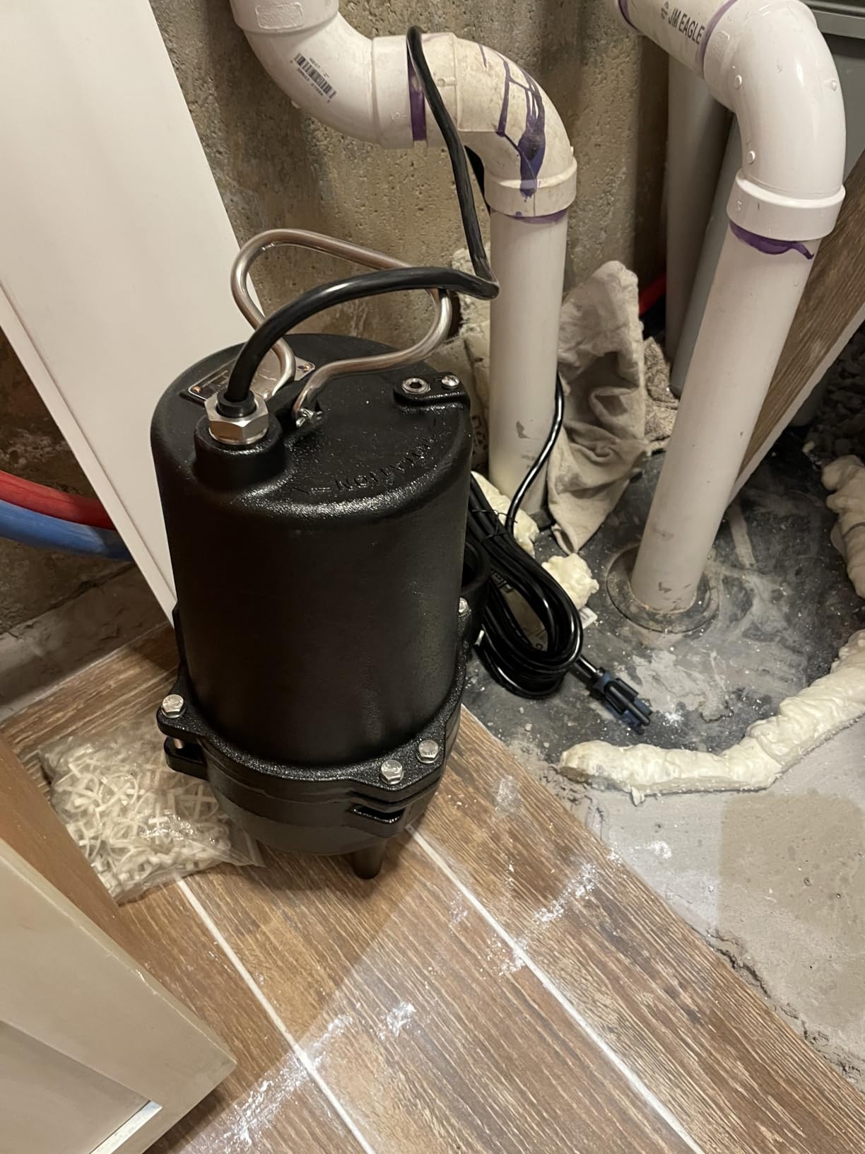 1/2 HP Sewage Pump 6020GPH Cast Iron Effluent Pump with Float Switch | Auto Vertical Float Switch, 115V, 2'' NPT Discharge, Sewage Sump Pump for Sump Basin, Basement, Residential Sewage customer photo 2