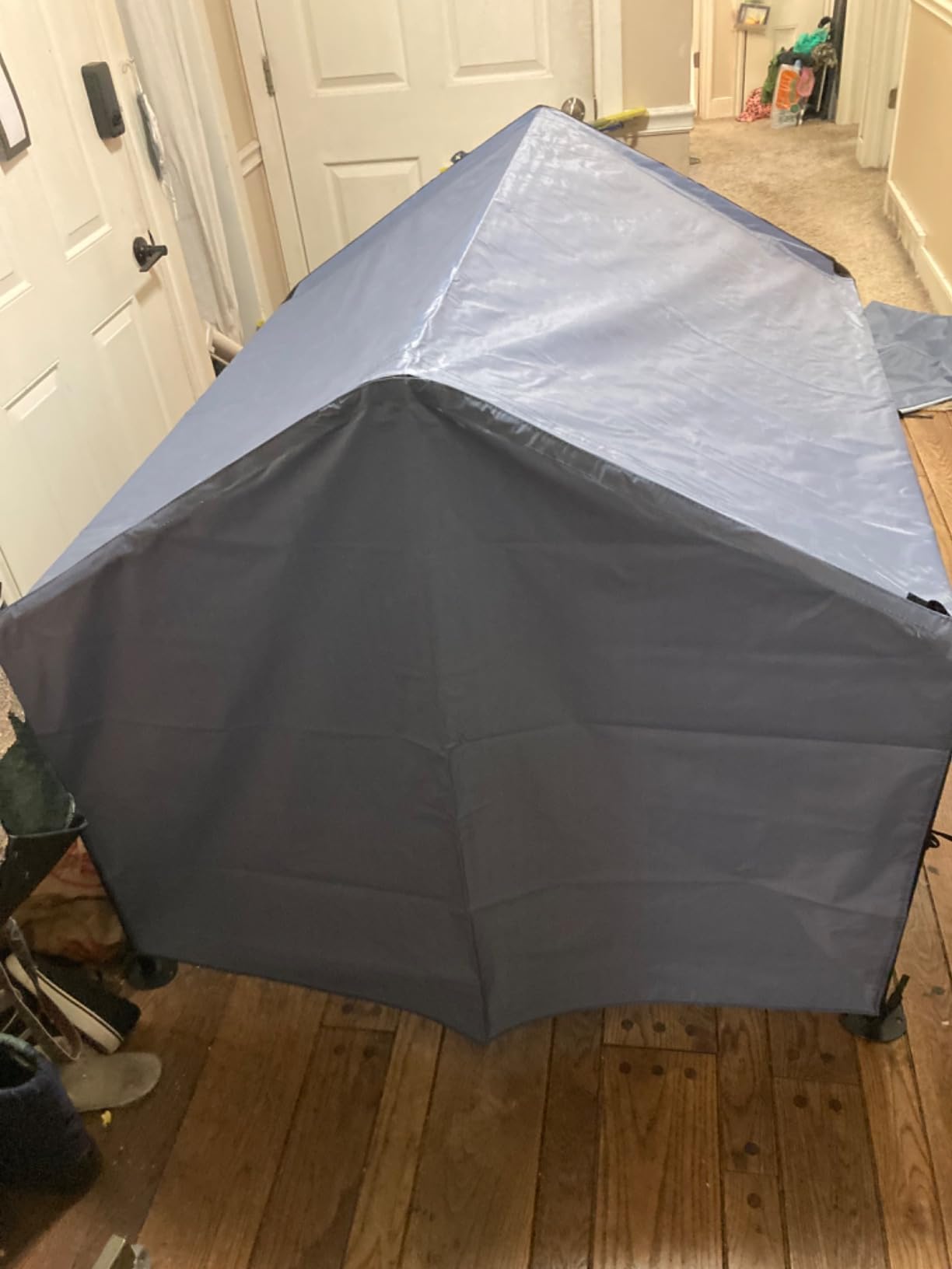 4x4 FT Extra Large Dog House Outdoor with Upgraded Doors, Weatherproof Dog Shade Shelter for Outside, Sun Rain Canopy Pet House for Large Dogs, Large Dog Tent Outdoor, Grey customer photo 2