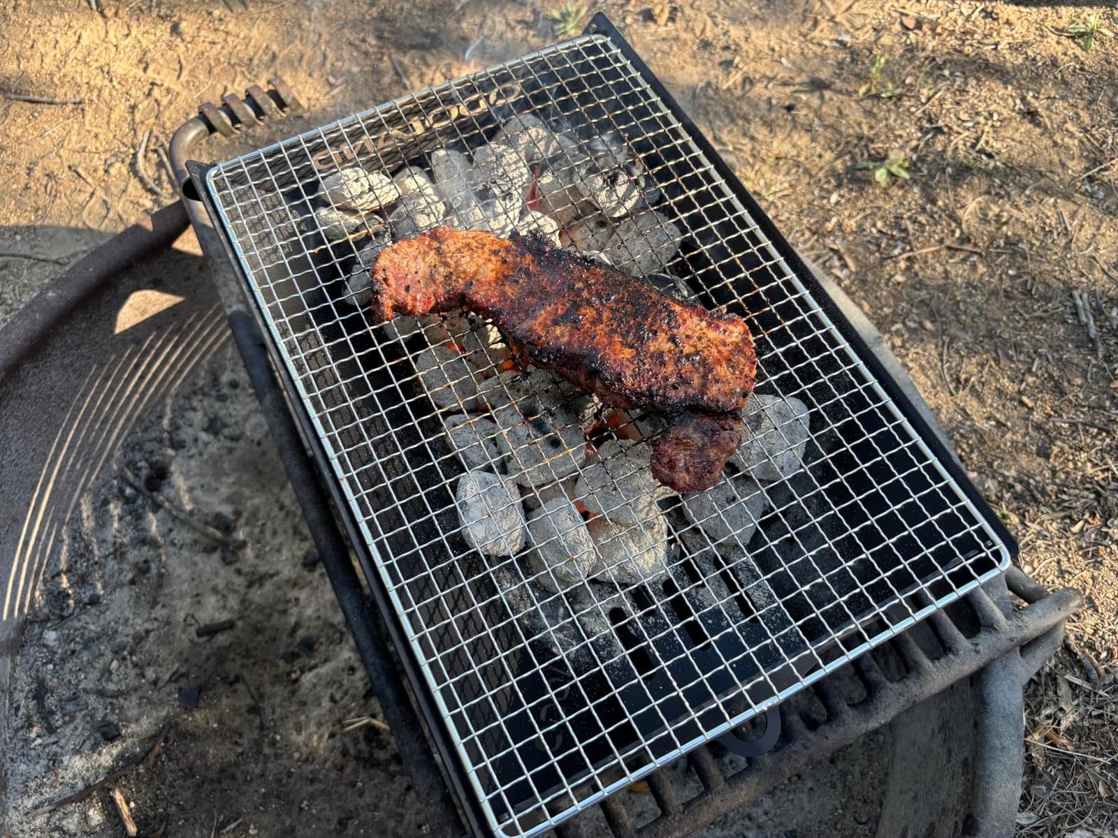 Odoland Portable Folding Charcoal Grills for Outdoor Cooking Bonfire BBQ | Heavy Duty Iron, Campfire for Picnic Patio Backyard, Firepit and Barbecue Grill customer photo 2