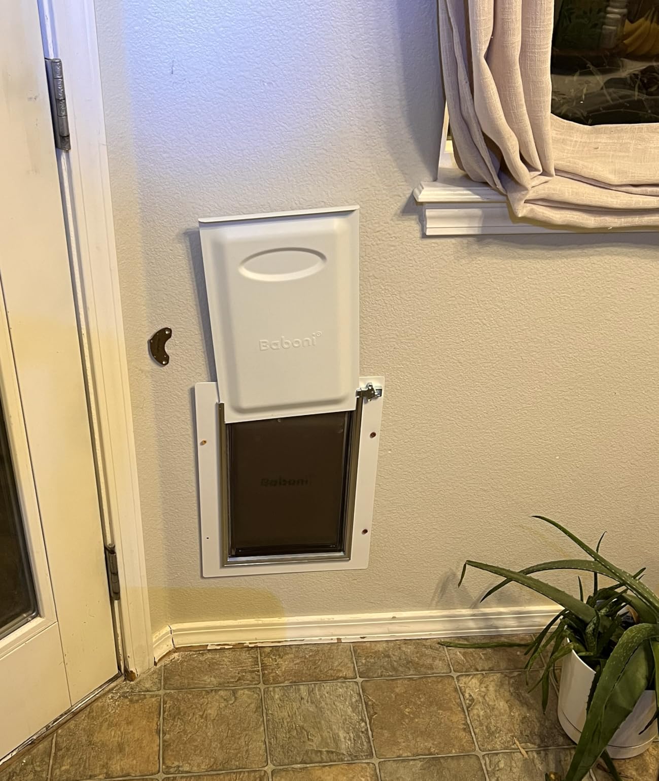 Baboni Pet Door for Wall, 3-Flap, Steel Frame and Telescoping Tunnel, Aluminum Lock, Double Flap Dog Door and Cat Door, Strong and Durable (Pets Up to 220 Lb) - X-Large customer photo 2