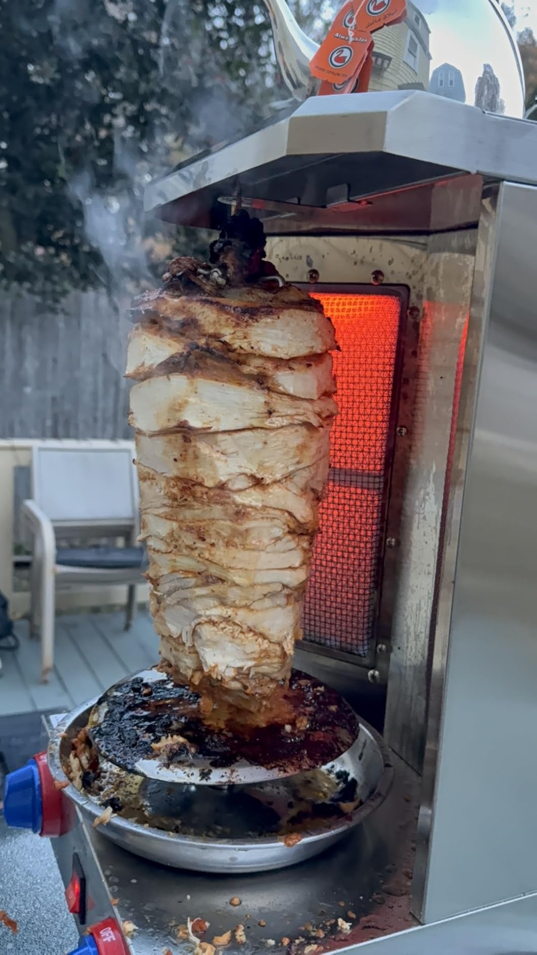 VEVOR Shawarma Grill Machine, 13 lbs Capacity, Chicken Shawarma Cooker Machine with 2 Burners, Gas Vertical Broiler Gyro Rotisserie Oven Doner Kebab Machine, for Home Restaurant Kitchen Parties customer photo 2