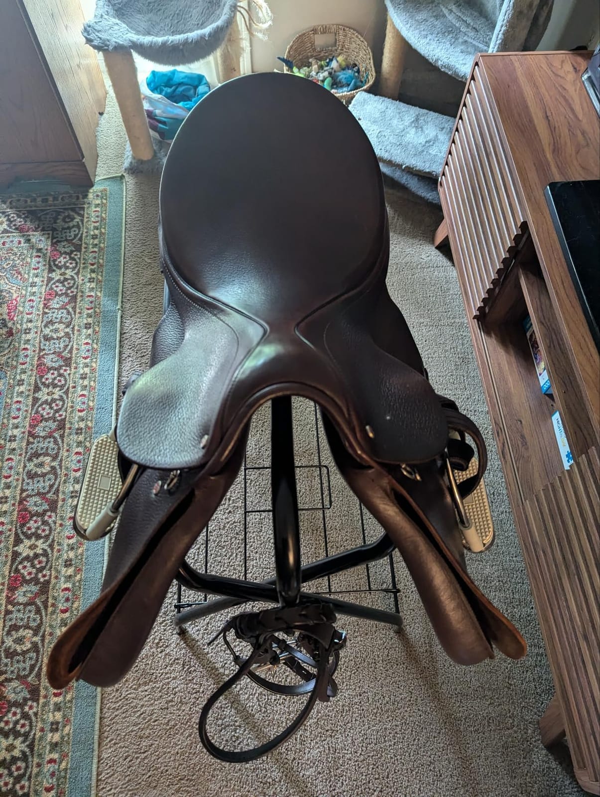 Saddle Rack Portable Folding Horse Saddle Stand for English and Western Saddles, 28
